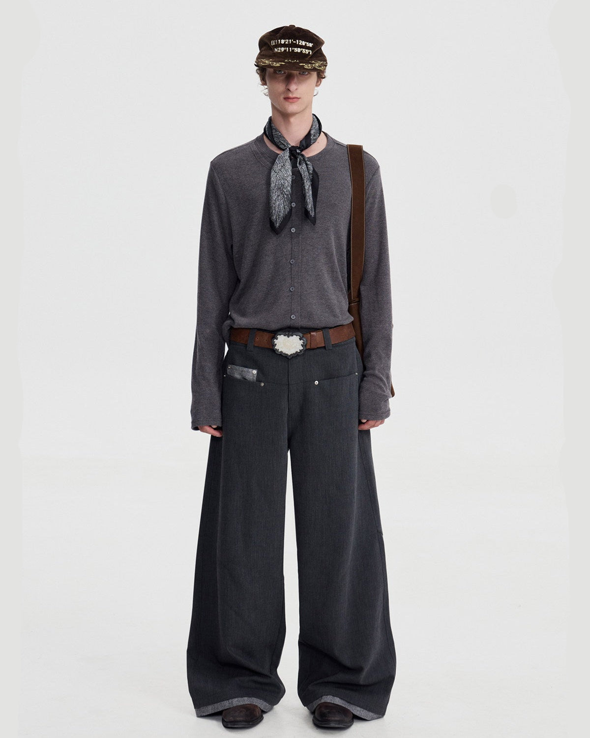 Wool Spliced Wide Trousers by OFFCULTURE
