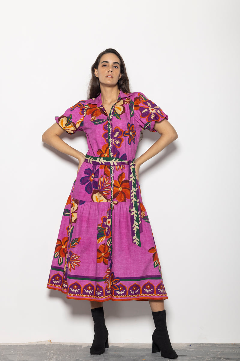 MAUVE BLOSSOMS DELLA DRESS by Maude Vivante