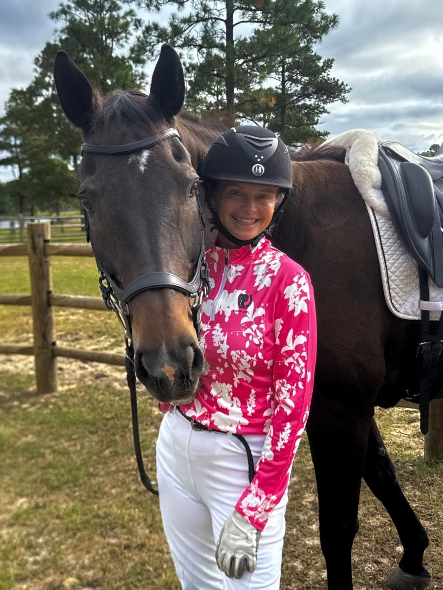 White Bloom Long Sleeve Polo by Putter Girl