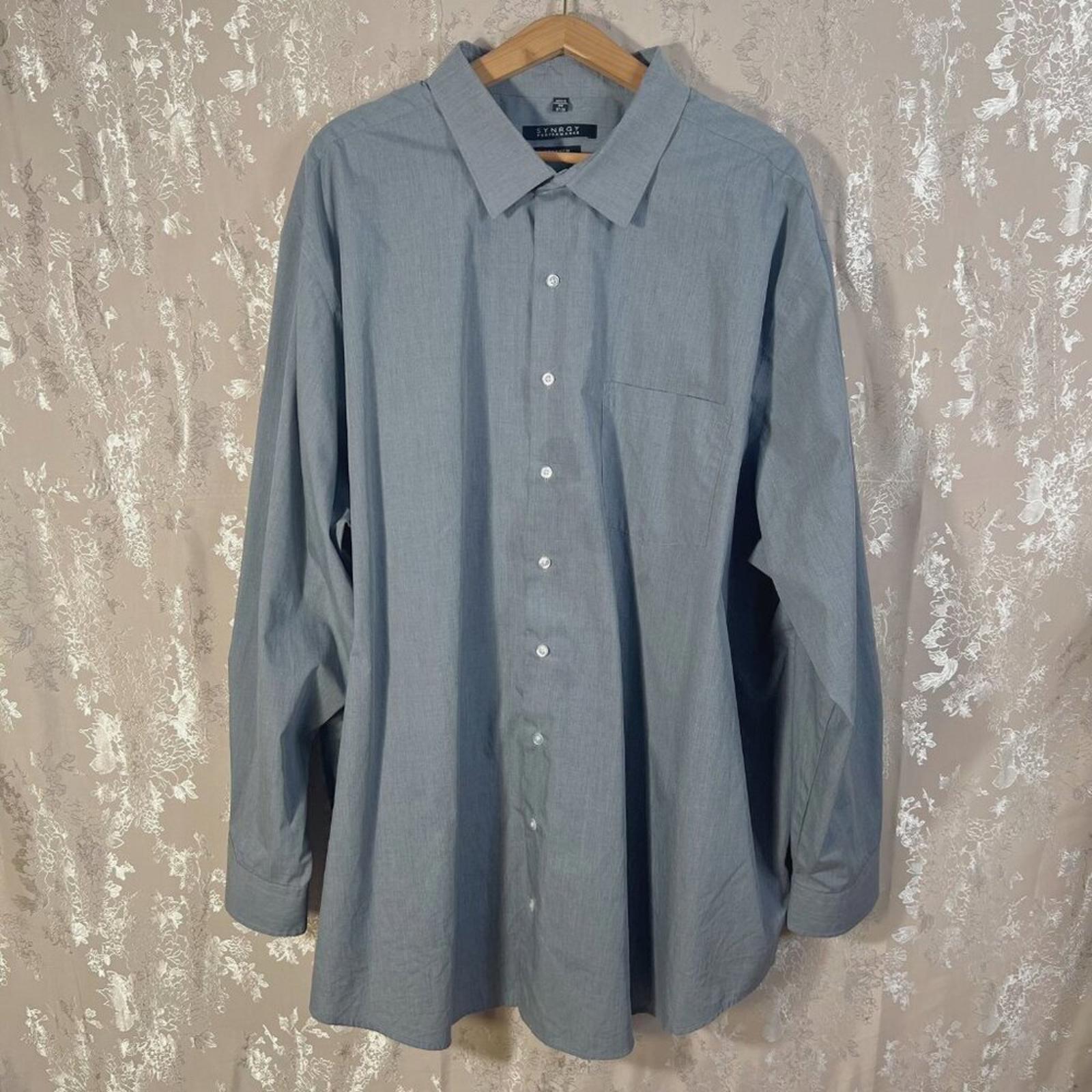 Synergy Performance Stretch Grey Men's Long Sleeve Button Up Shirt Siz by Hot Girl Secondhand