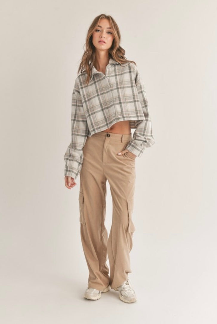 Corduroy Cargo Pants in Taupe by Sierra Deene