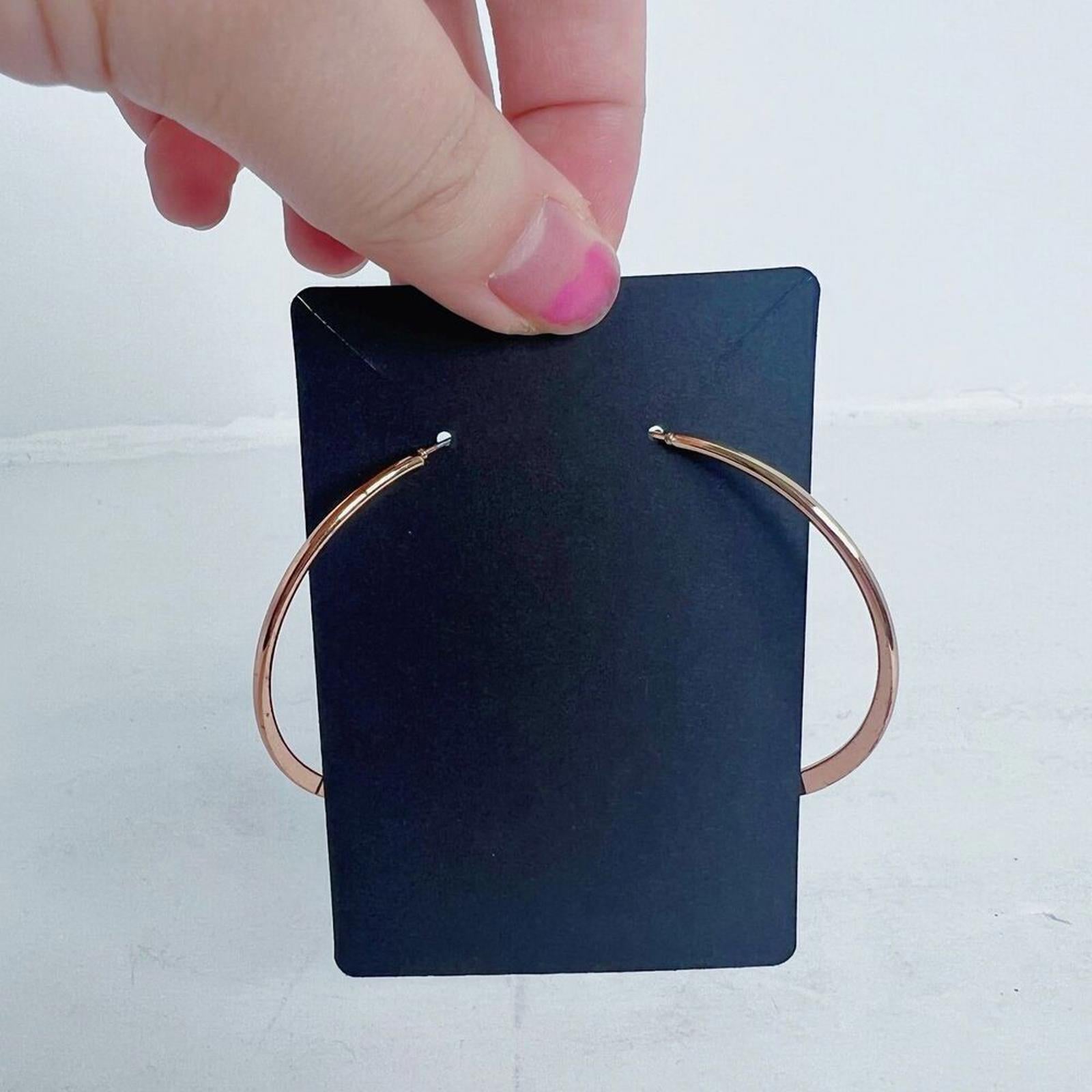 Rose Gold 2" Hoop Earrings Chic Minimal Classy by Hot Girl Secondhand