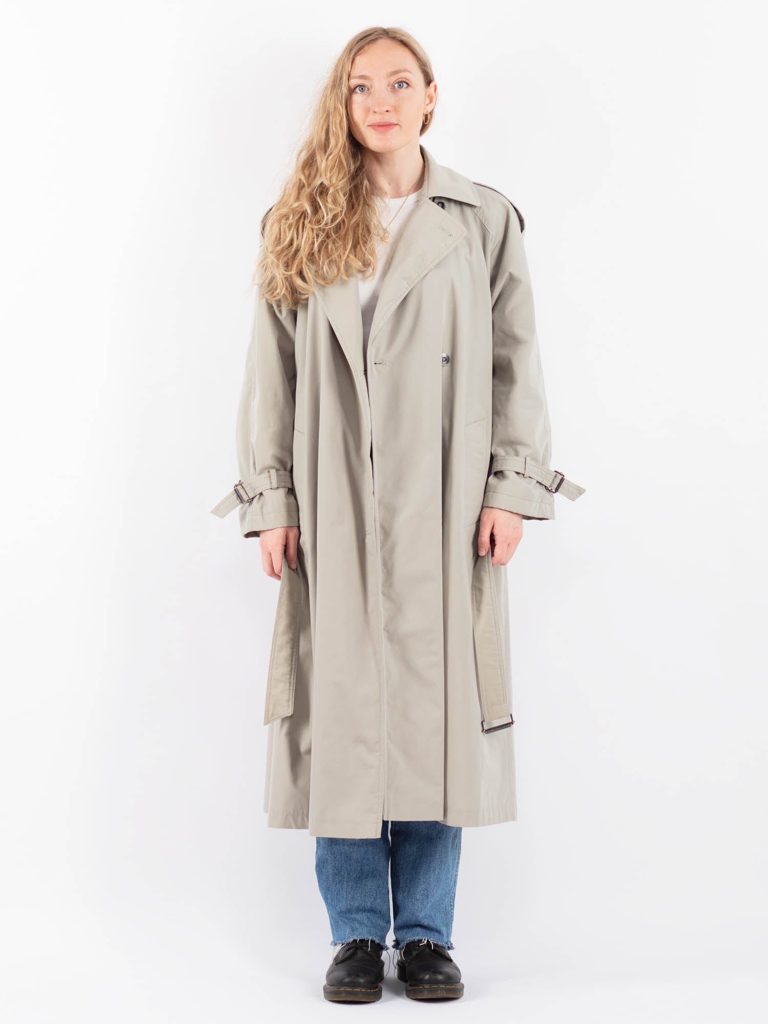 Vintage 90's Women Trench Coat in Gray by Northern Grip