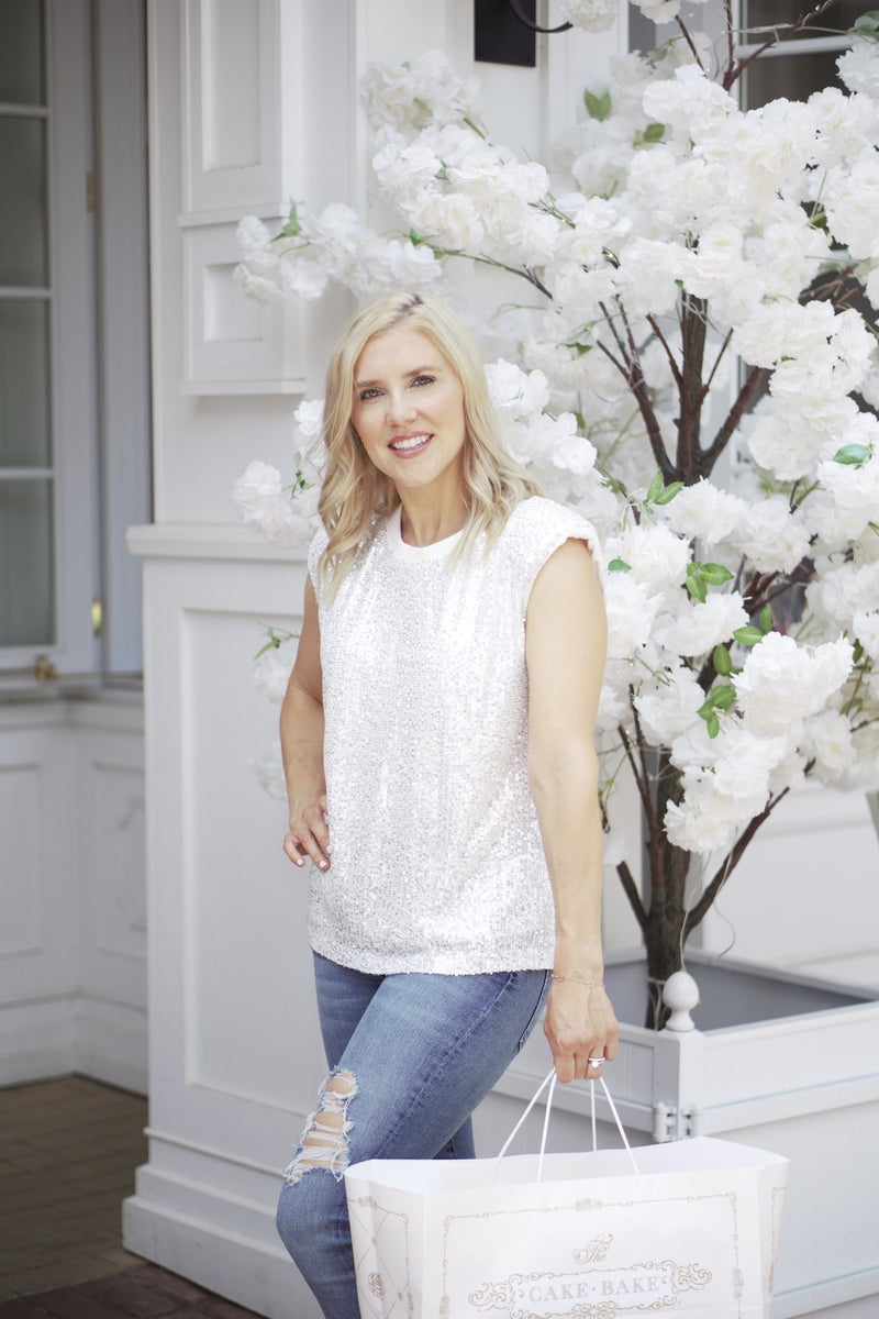 SAMI SHOULDER PAD SEQUIN TANK TOP - FINAL SALE by RAËLIV