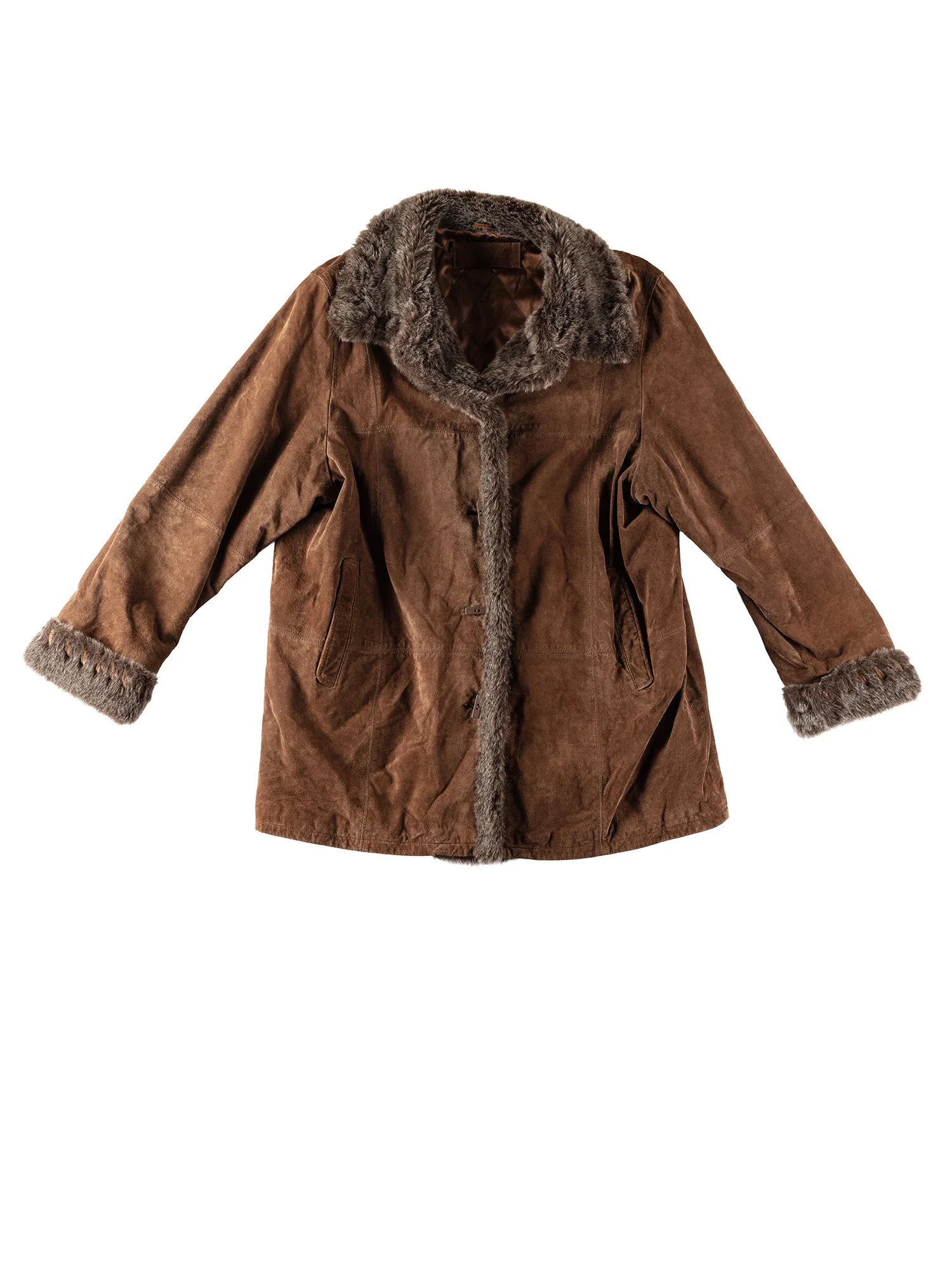 Vintage 70's Women Suede Coat in Brown by Northern Grip