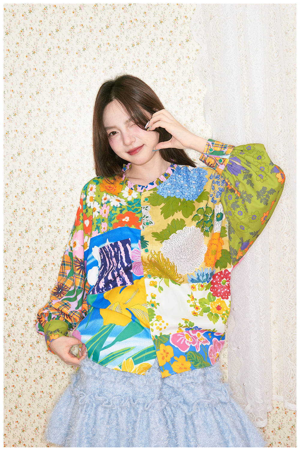 Patchwork Floral Vintage Blouse - tntntutu by Land Decora