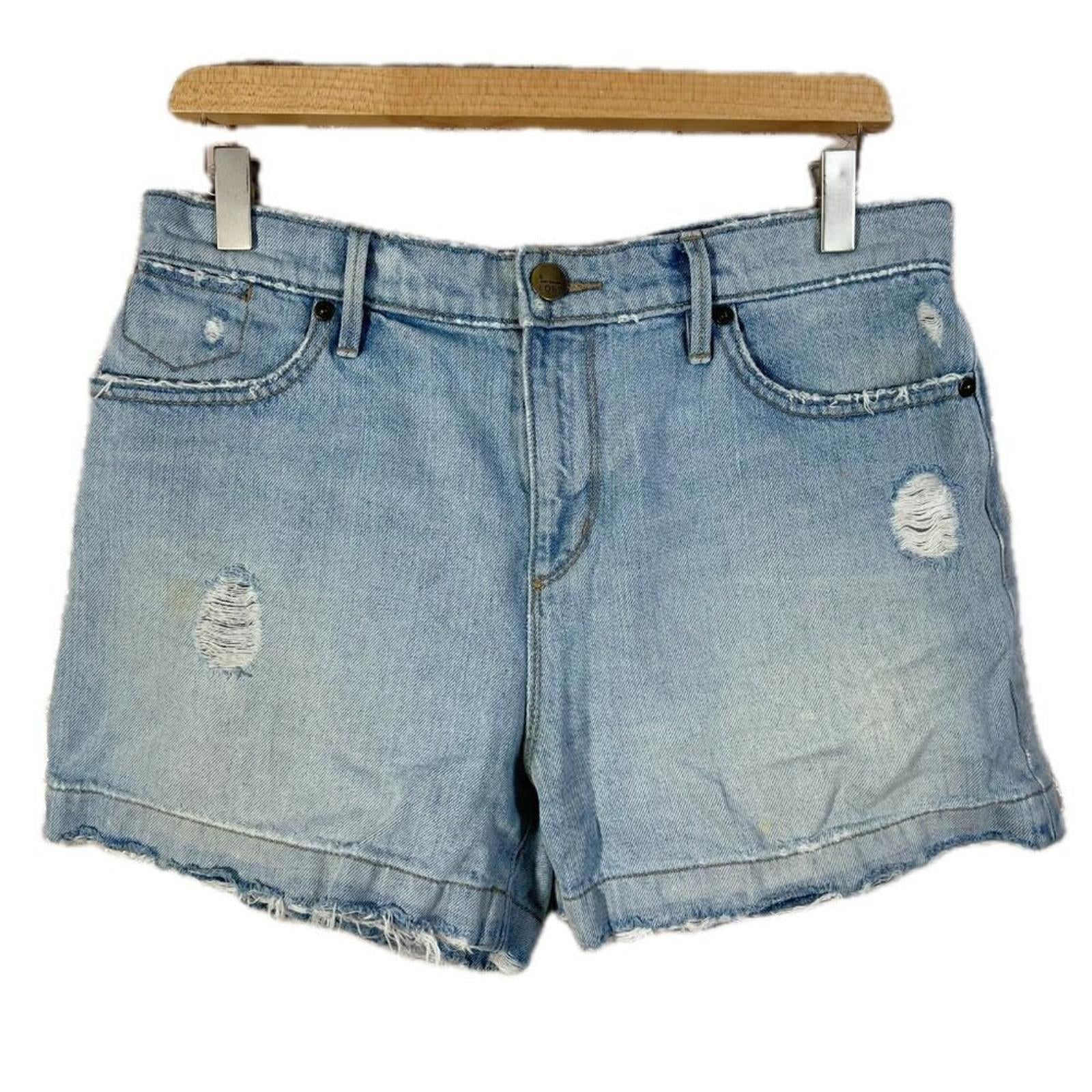 Ann Taylor LOFT Light Wash Distressed Denim Shorts Jean Shorts Size L by Hot Girl Secondhand