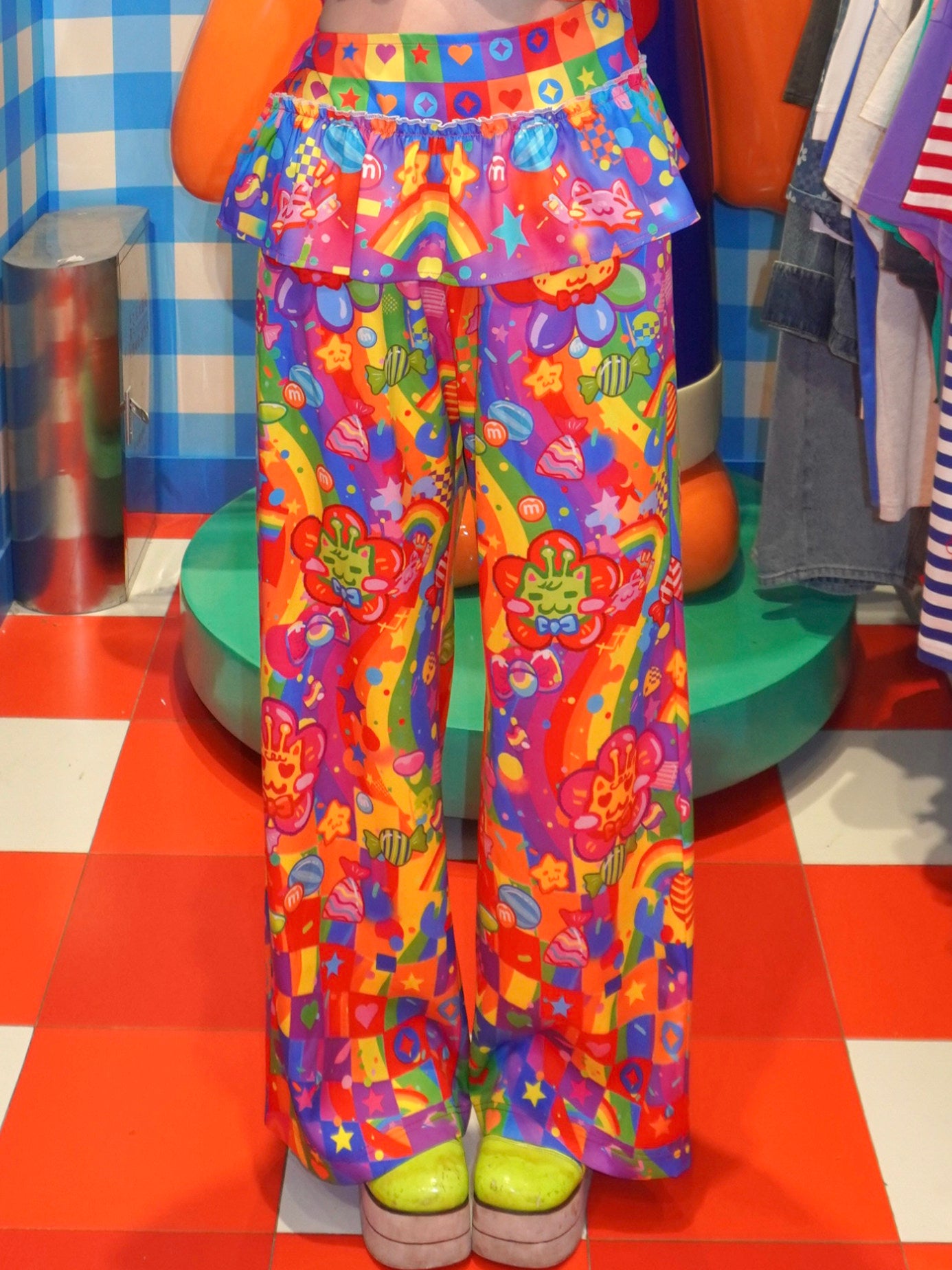 Dream Bubble - Rainbow Cat Decora Kei Layered Pants by Land Decora