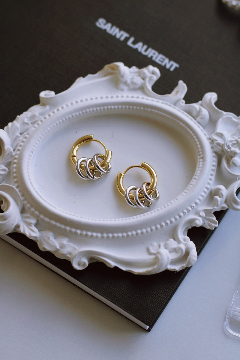 MINI CHAIN EARRINGS (WATERPROOF & 18K GOLD & WHITE GOLD PLATED) by RAËLIV