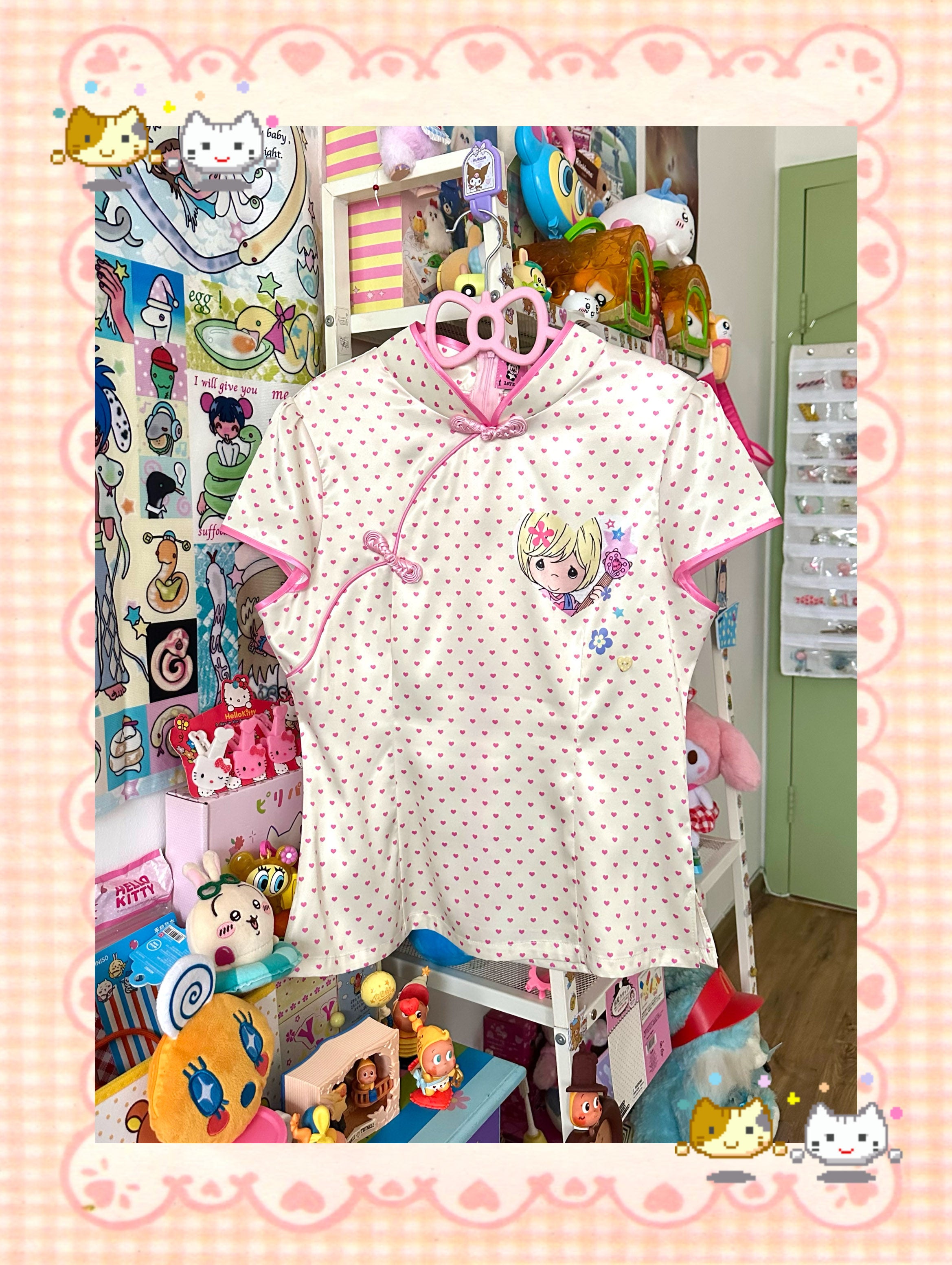 Y2K Strawberry Qipao Top - Bodytalk by Land Decora