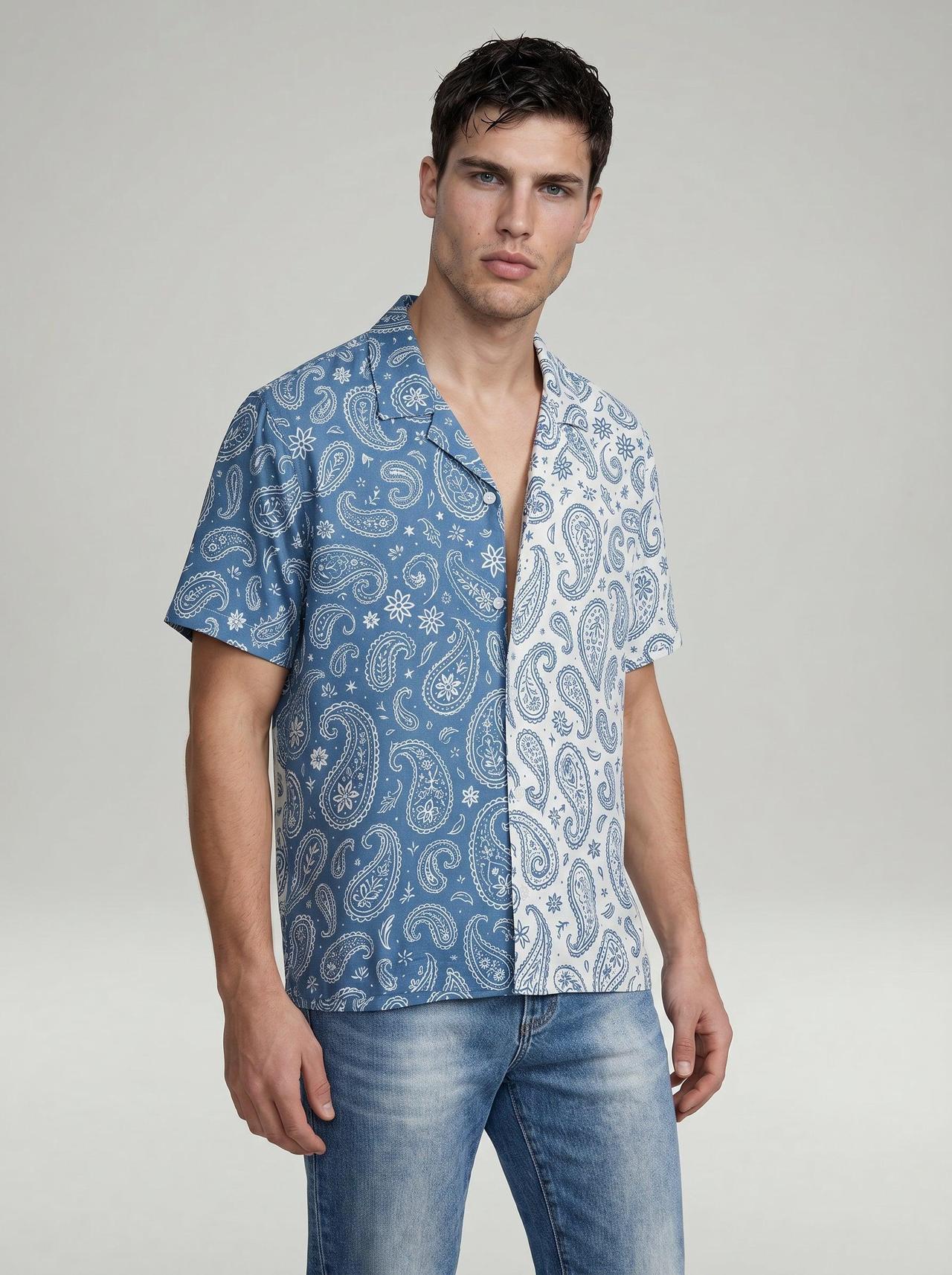 Bond Shirt Silk Outlaw Short Sleeve Button Down by MONFRERE