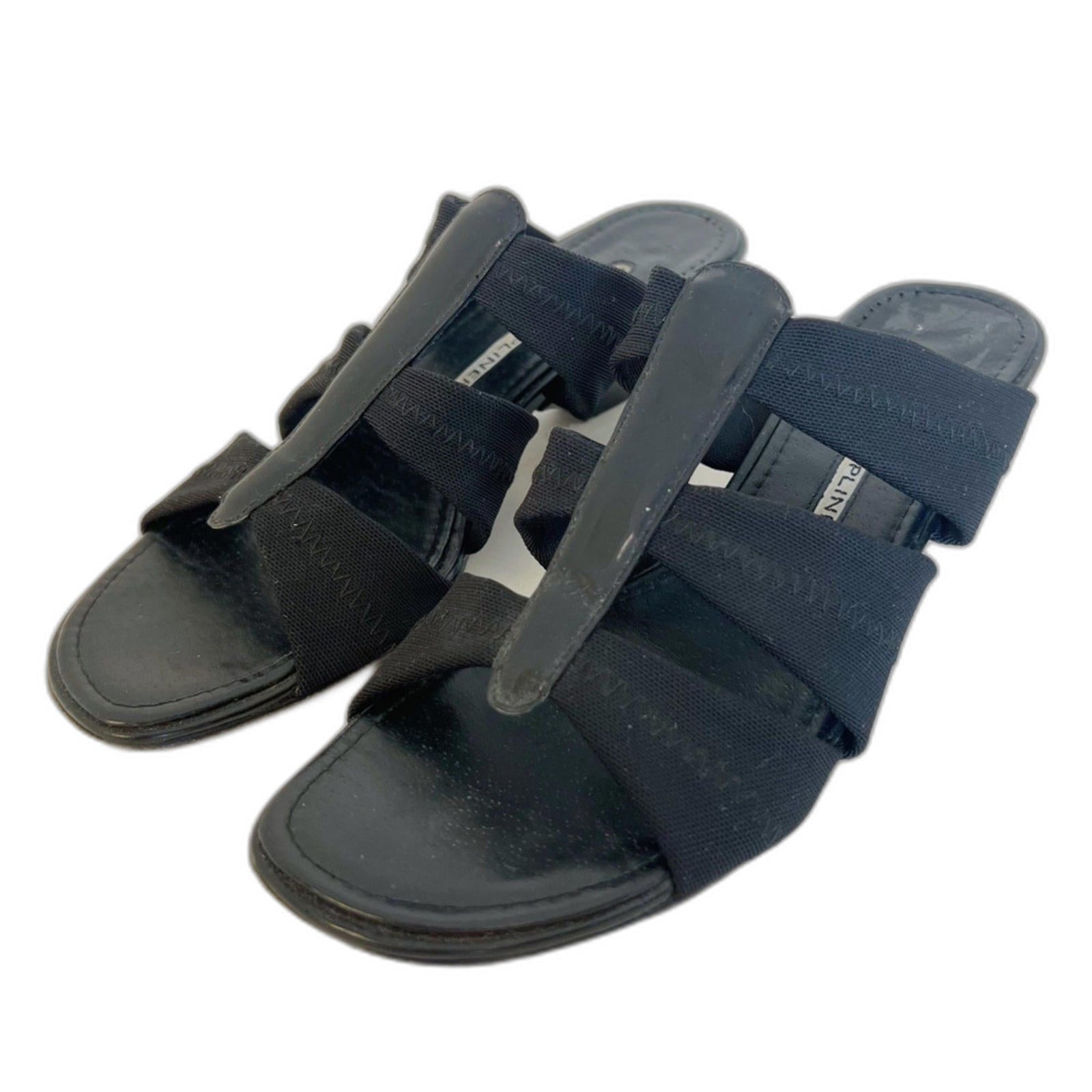 y2k Donald J. Pliner Hizzy Heels Vintage Black Leather Sandals Women's by Hot Girl Secondhand