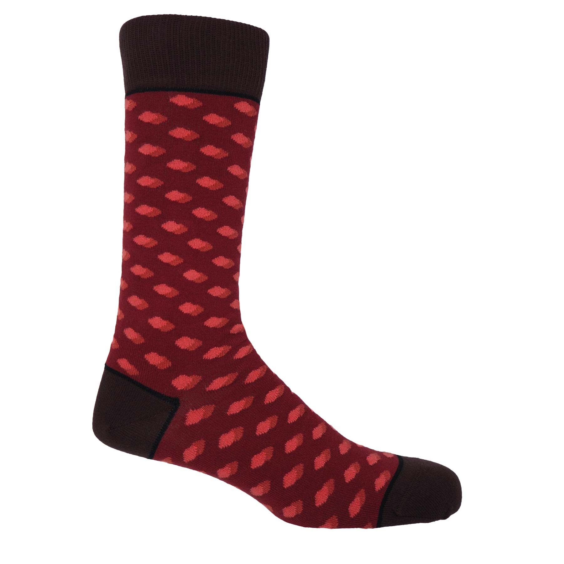 Disruption Men's Socks - Burgundy by Peper Harow