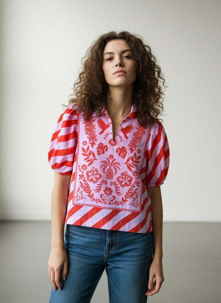 SCARLET SLASH EDEN TOP by Maude Vivante
