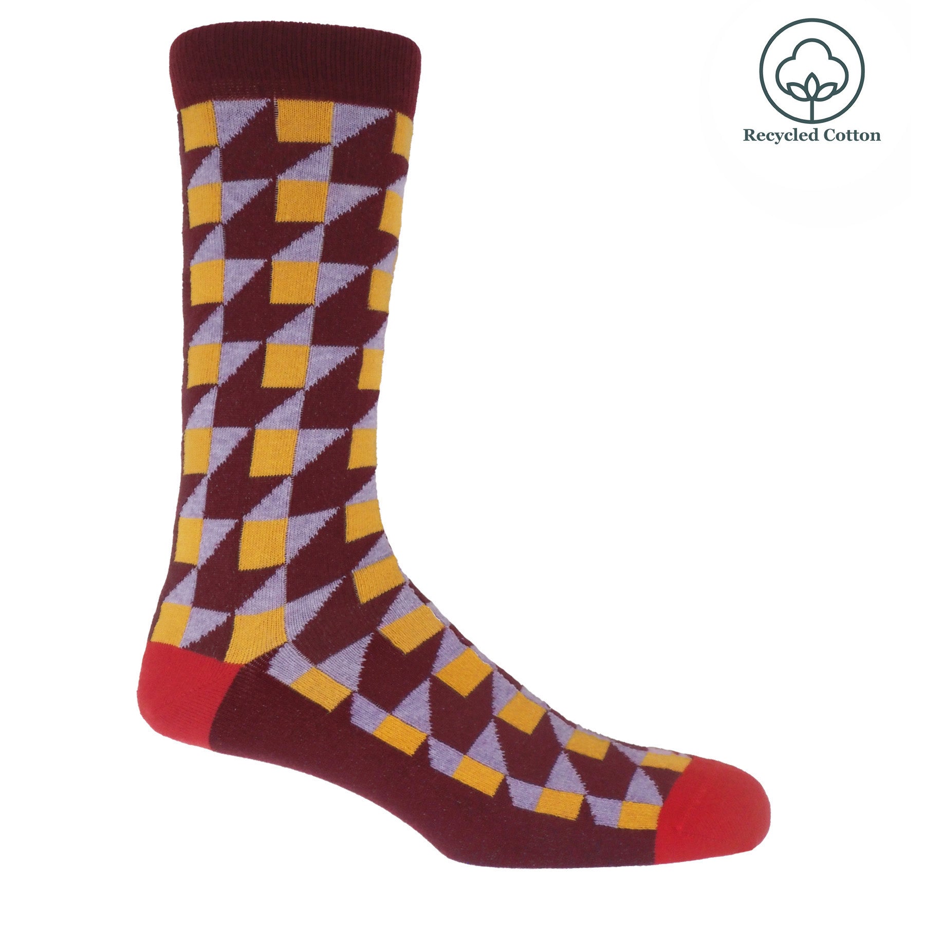 Dimensional Men's Socks - Maroon by Peper Harow