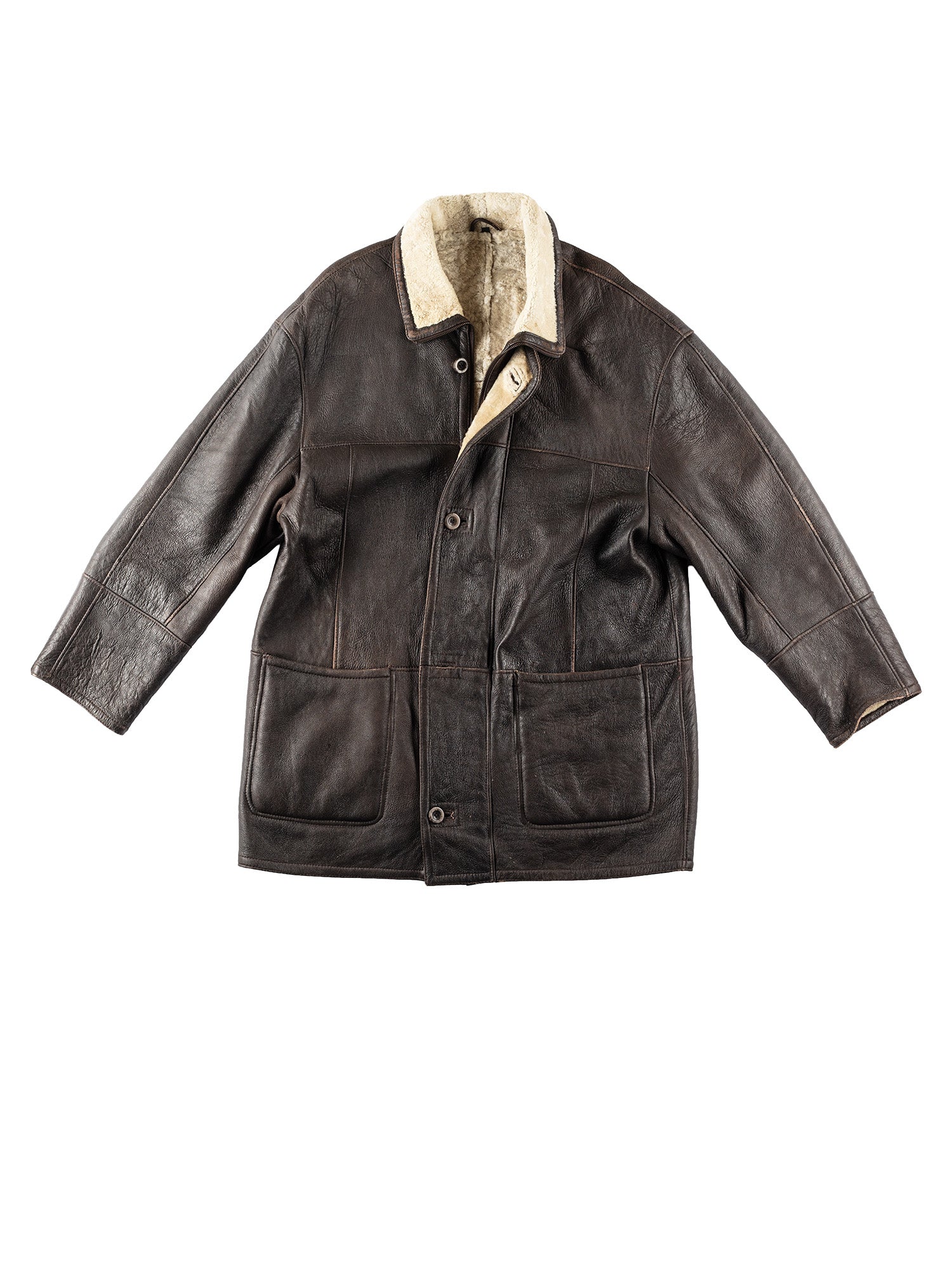 Vintage 90's Men Sheepskin Coat in Brown by Northern Grip