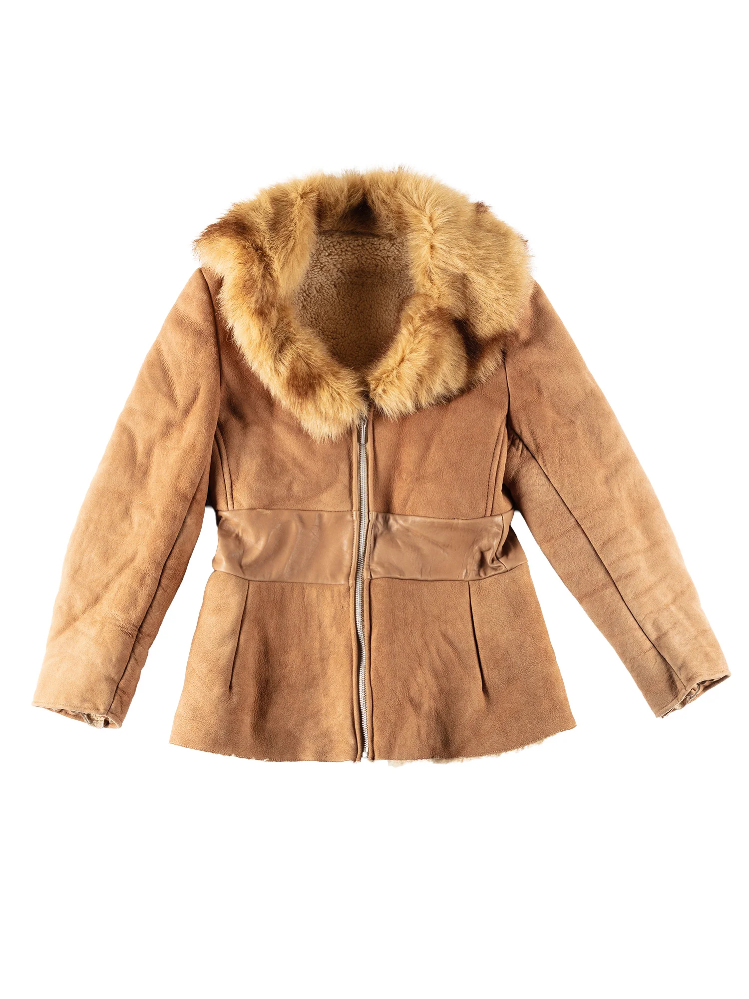 Vintage 70's Women Sheepskin Penny Lane Coat in Brown by Northern Grip