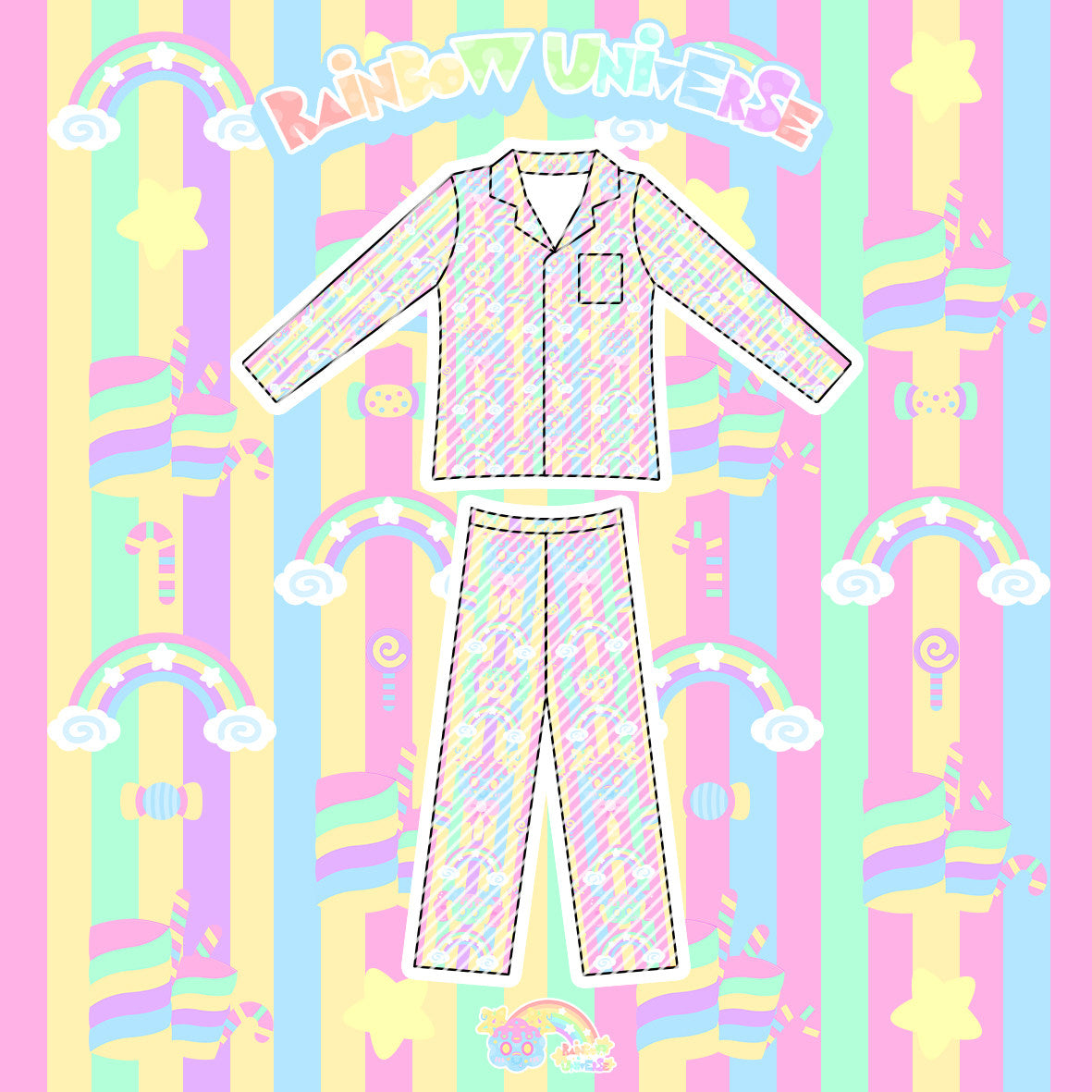 Decora Kei Pastel Lounge Set - Rainbow Universe RUX by Land Decora