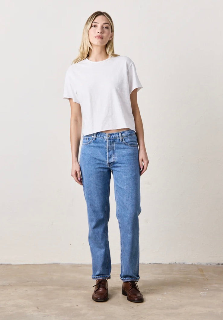 Owen Mid Rise Slouchy Straight Jean in Oceanside by Sierra Deene