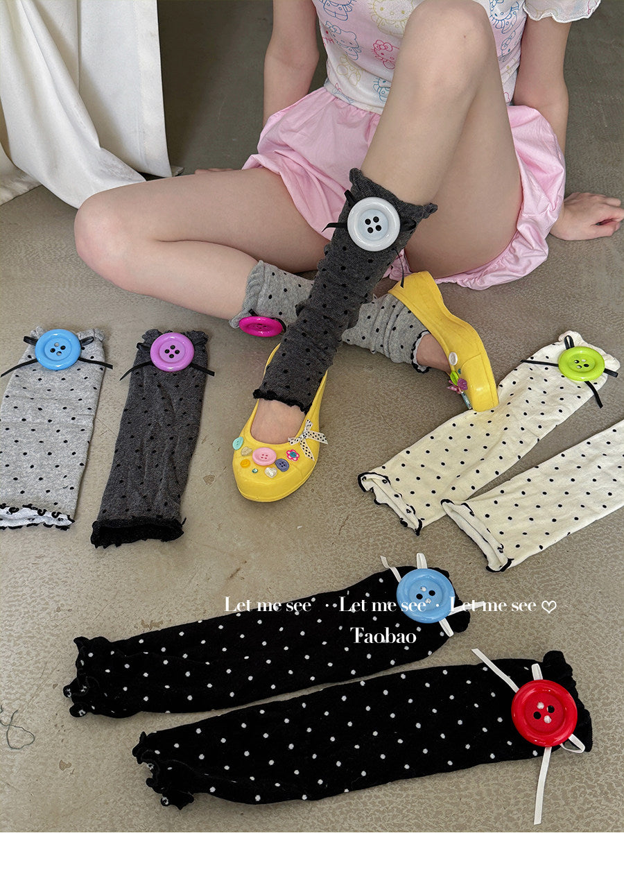 Dopamine Polka Leg Warmers - LET ME SEE by Land Decora