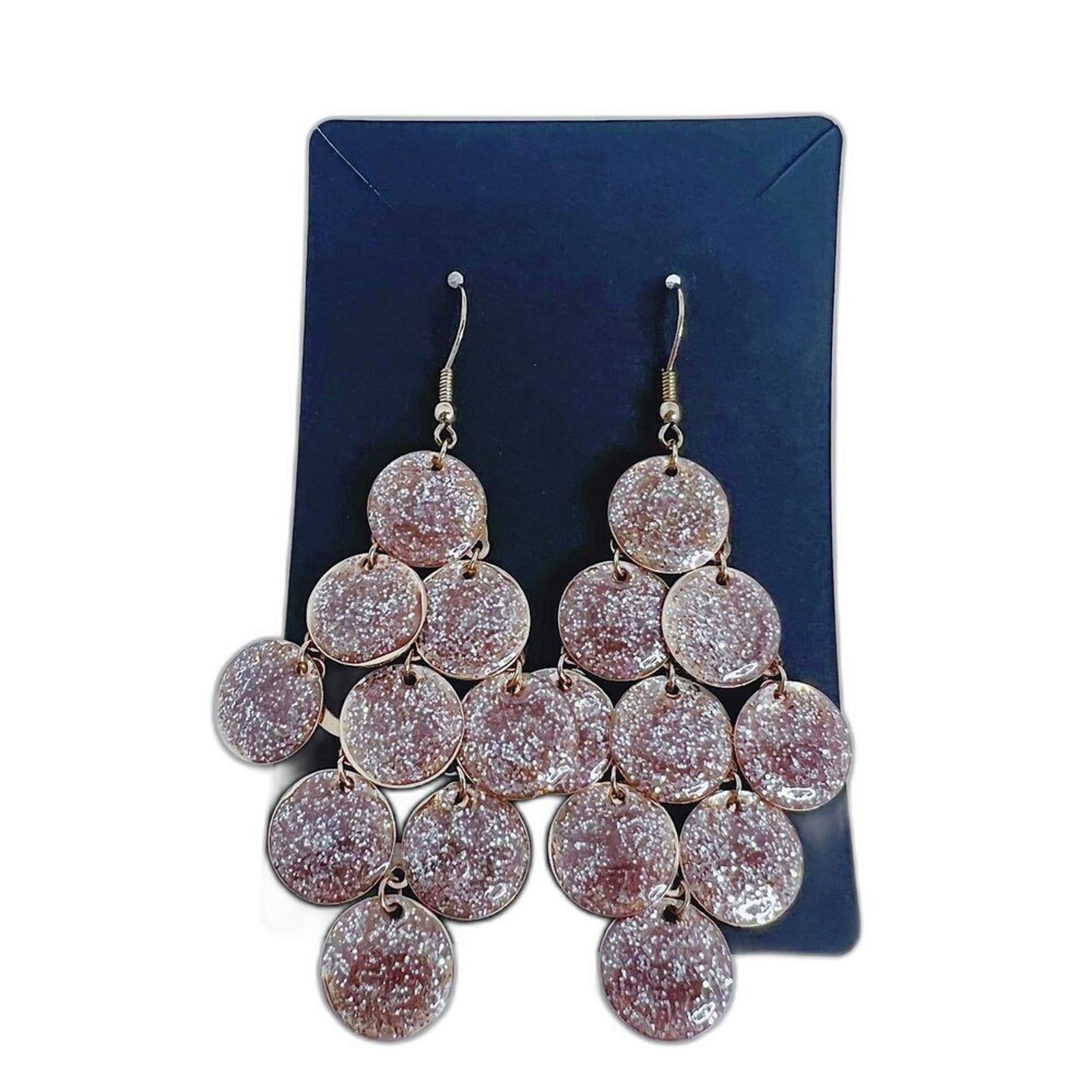 Rose Gold Sparkling Chandelier Earrings by Hot Girl Secondhand