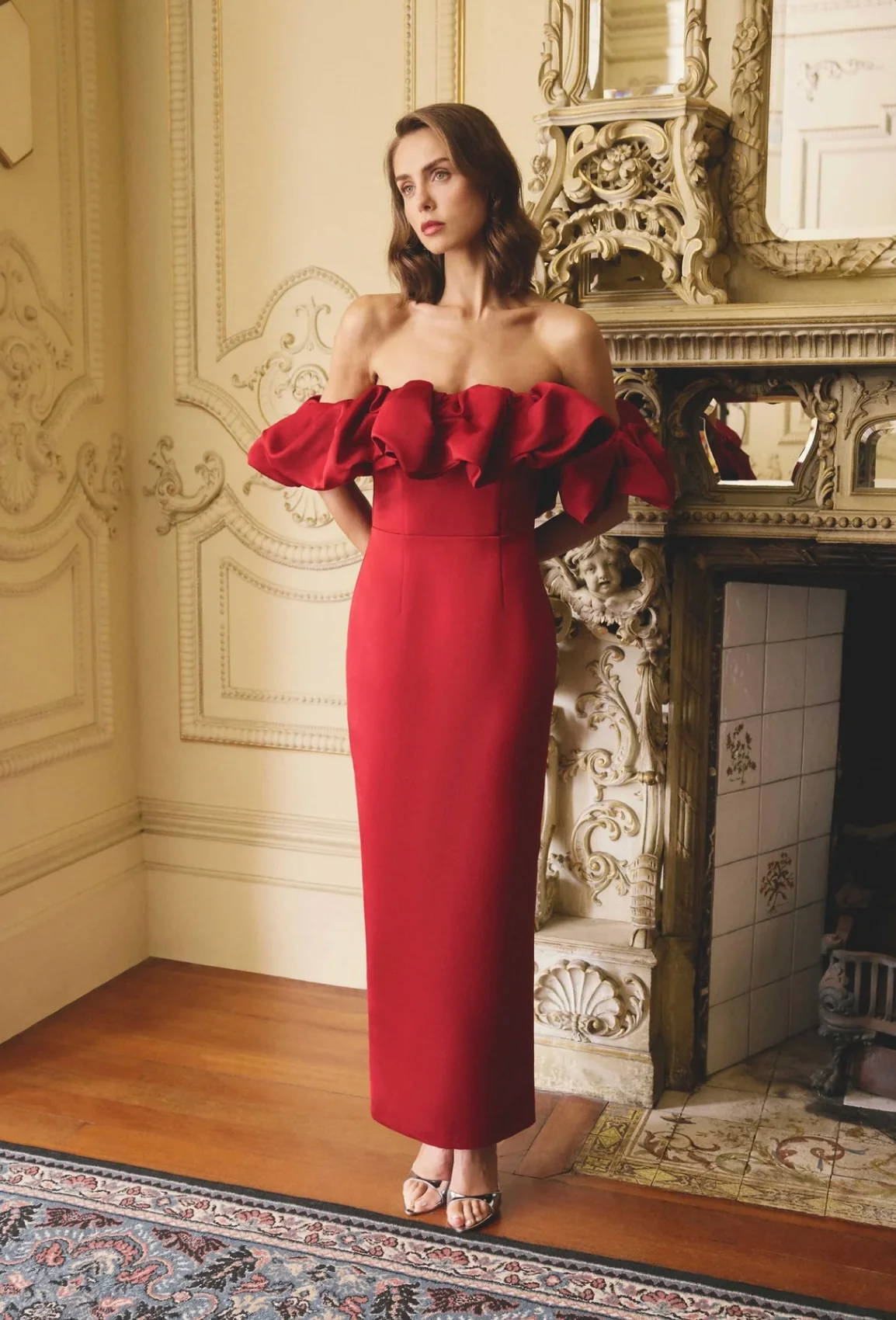 Elliatt Lucetta Off Shoulder Gown in Red by Sierra Deene