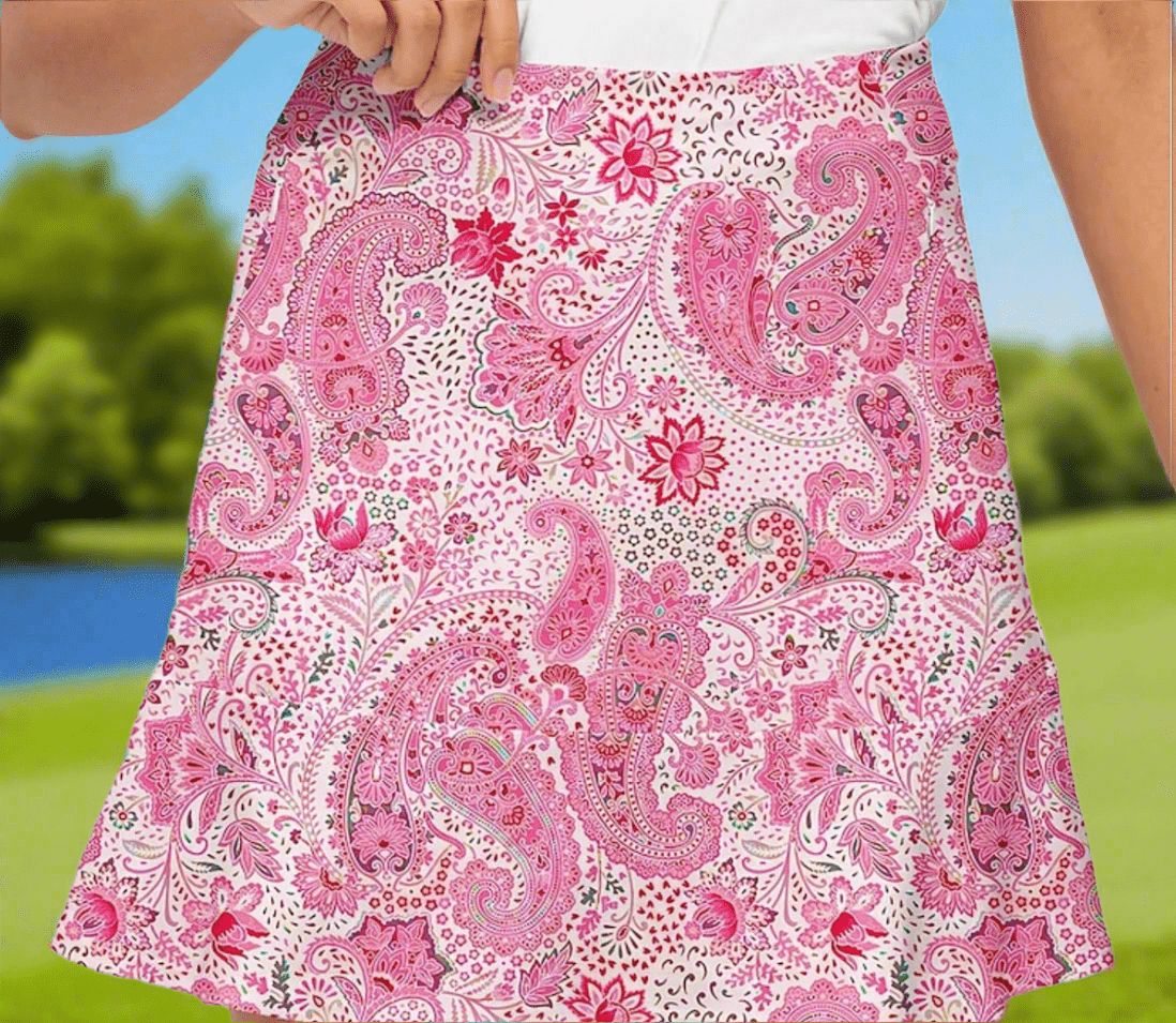 Pink Paisley Golf Skirt by Putter Girl