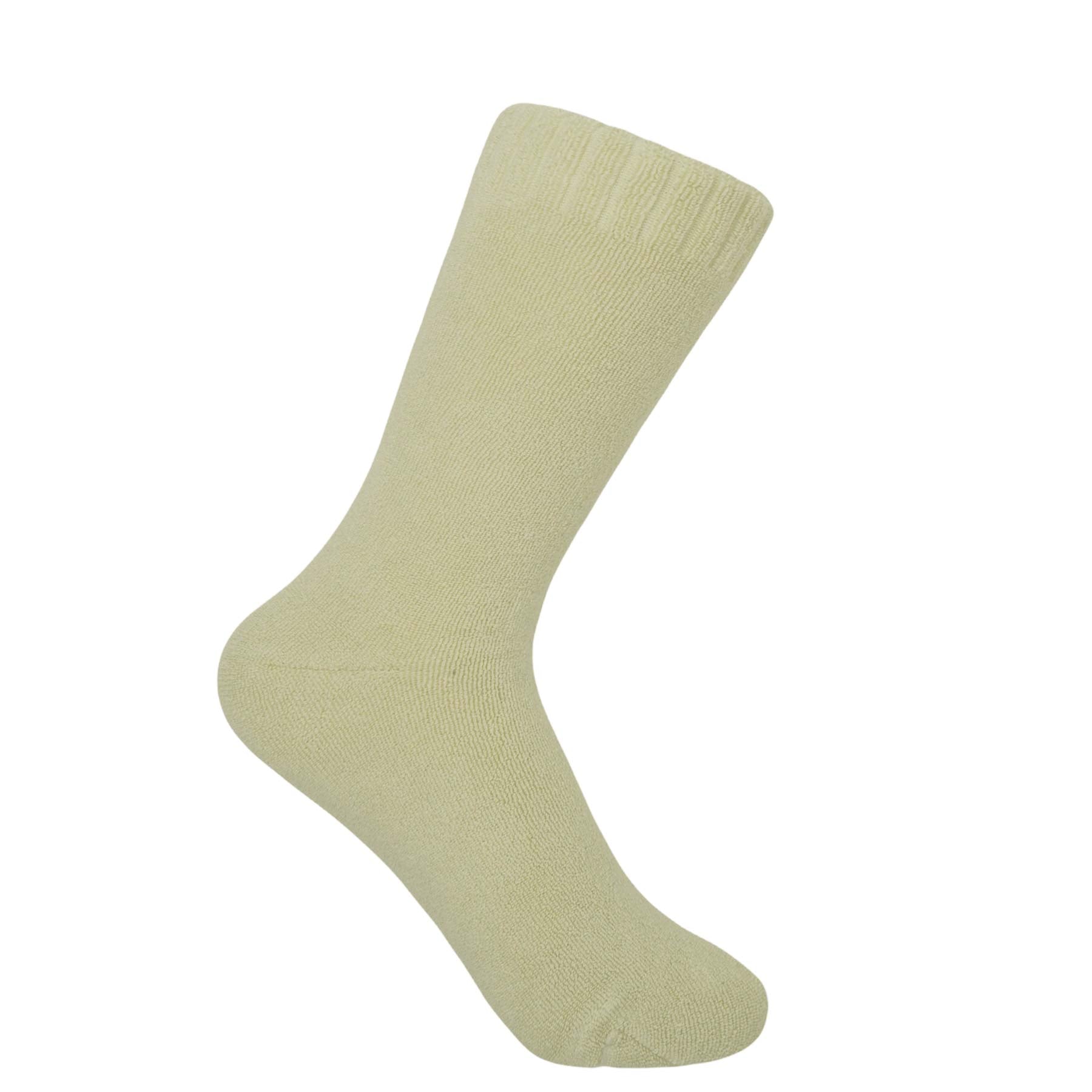 Ribbed Cuff Women's Bed Socks - Cream by Peper Harow