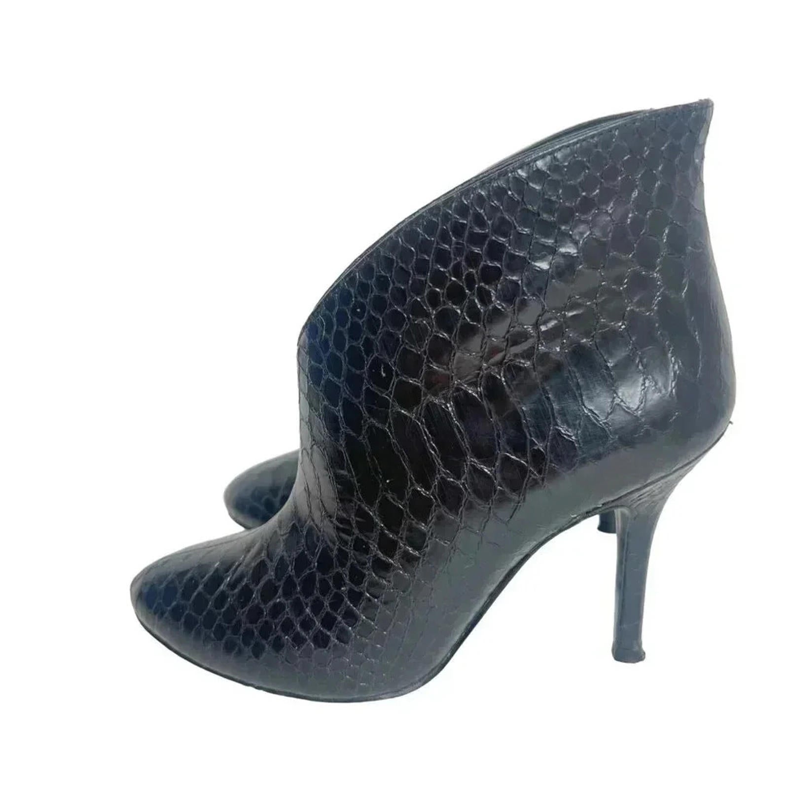Vince Camuto Caden Black Snake Print Heeled Booties Women's Size 6.5 by Hot Girl Secondhand