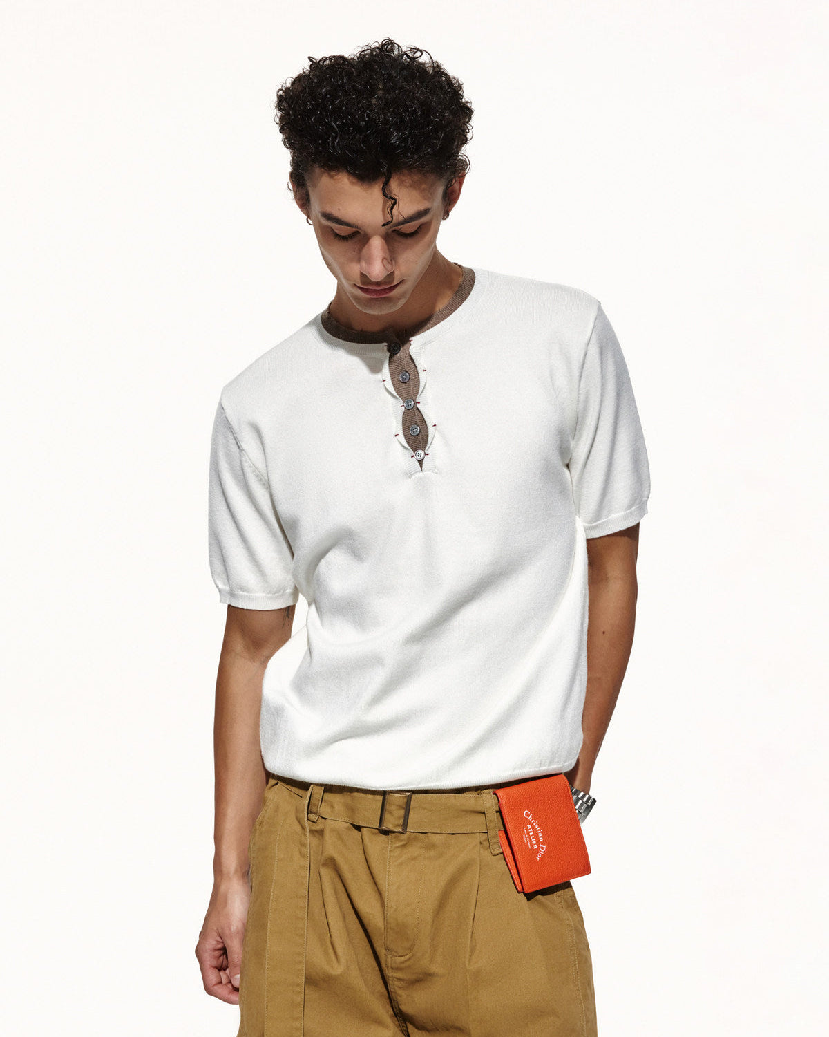 Script-X Henley Polo Tee by OFFCULTURE