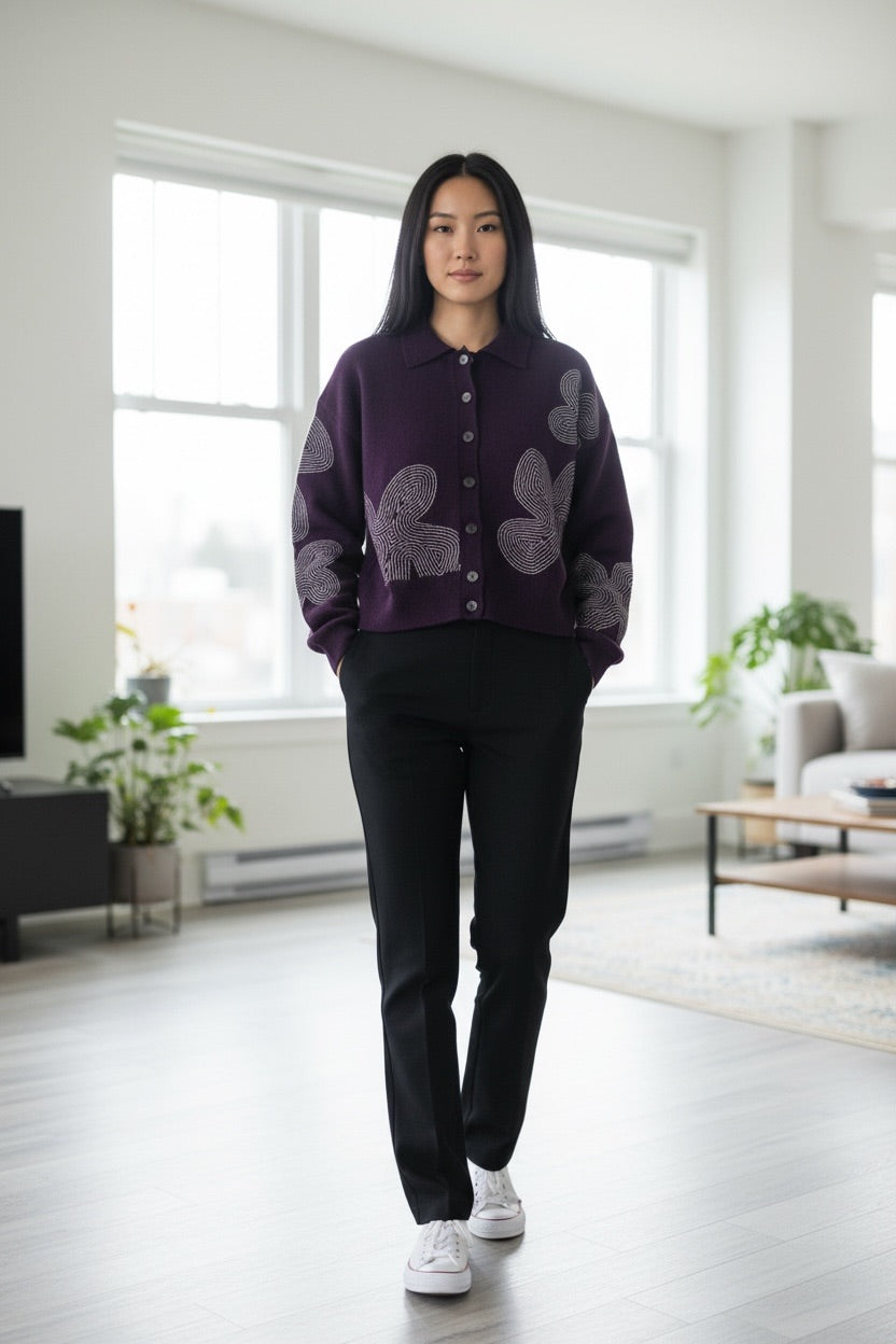 Colorush Gracie Floral Embroidery Cardigan in Night Floral by Sierra Deene