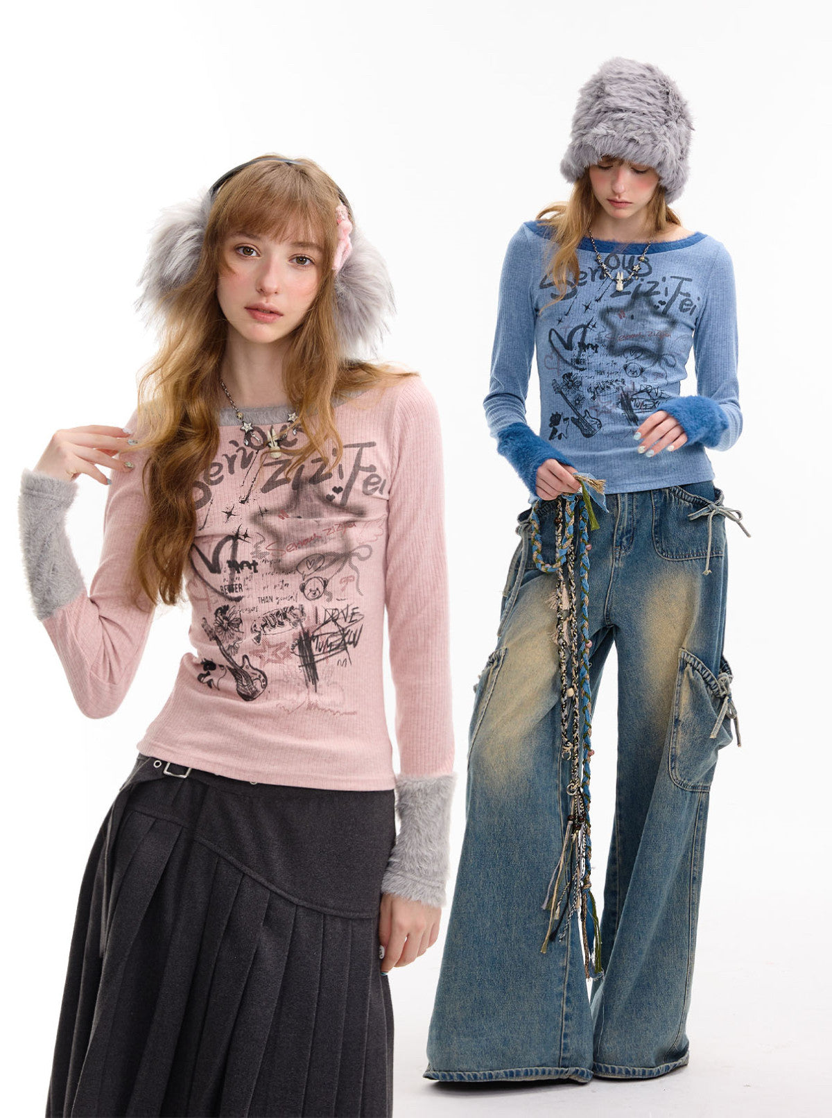 Girly Punk Knit Top - ziziFei by Land Decora