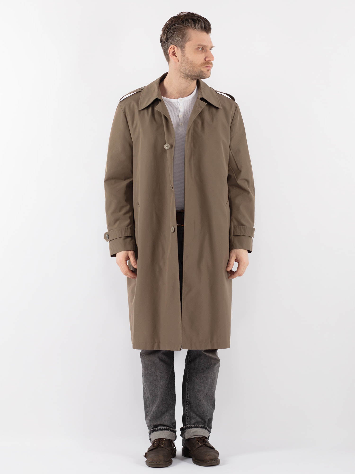 Vintage 70's Men Trench Coat in Beige by Northern Grip