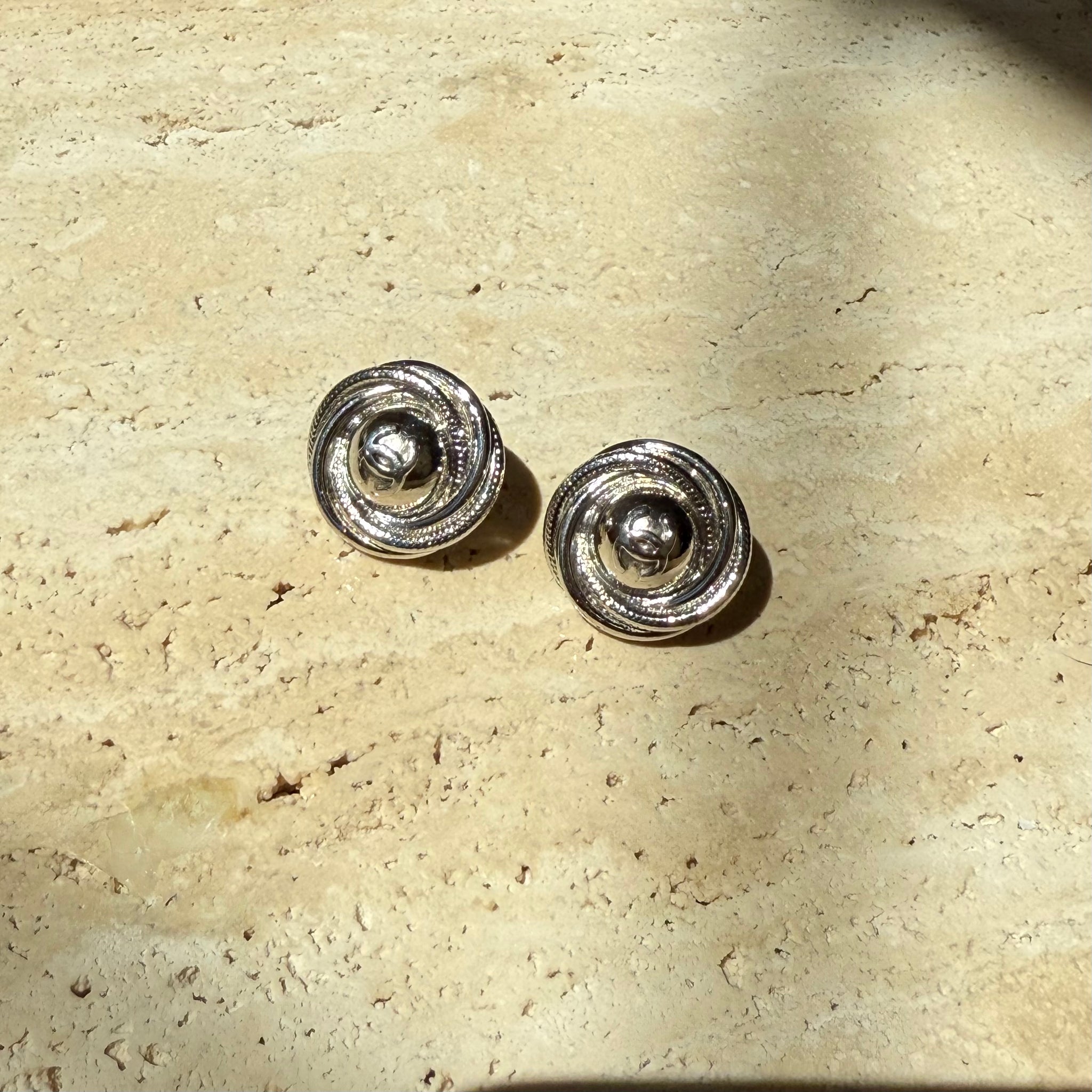 Chanel Vintage Round Edge Earrings by The Vintage New Yorker