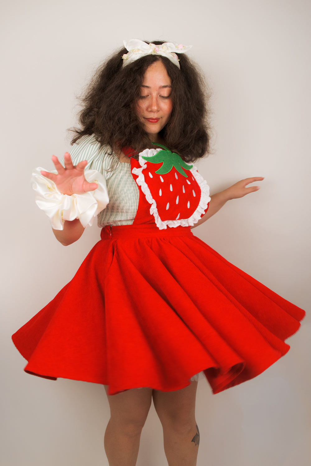 Red Strawberry Pinafore by Miss Candyholic