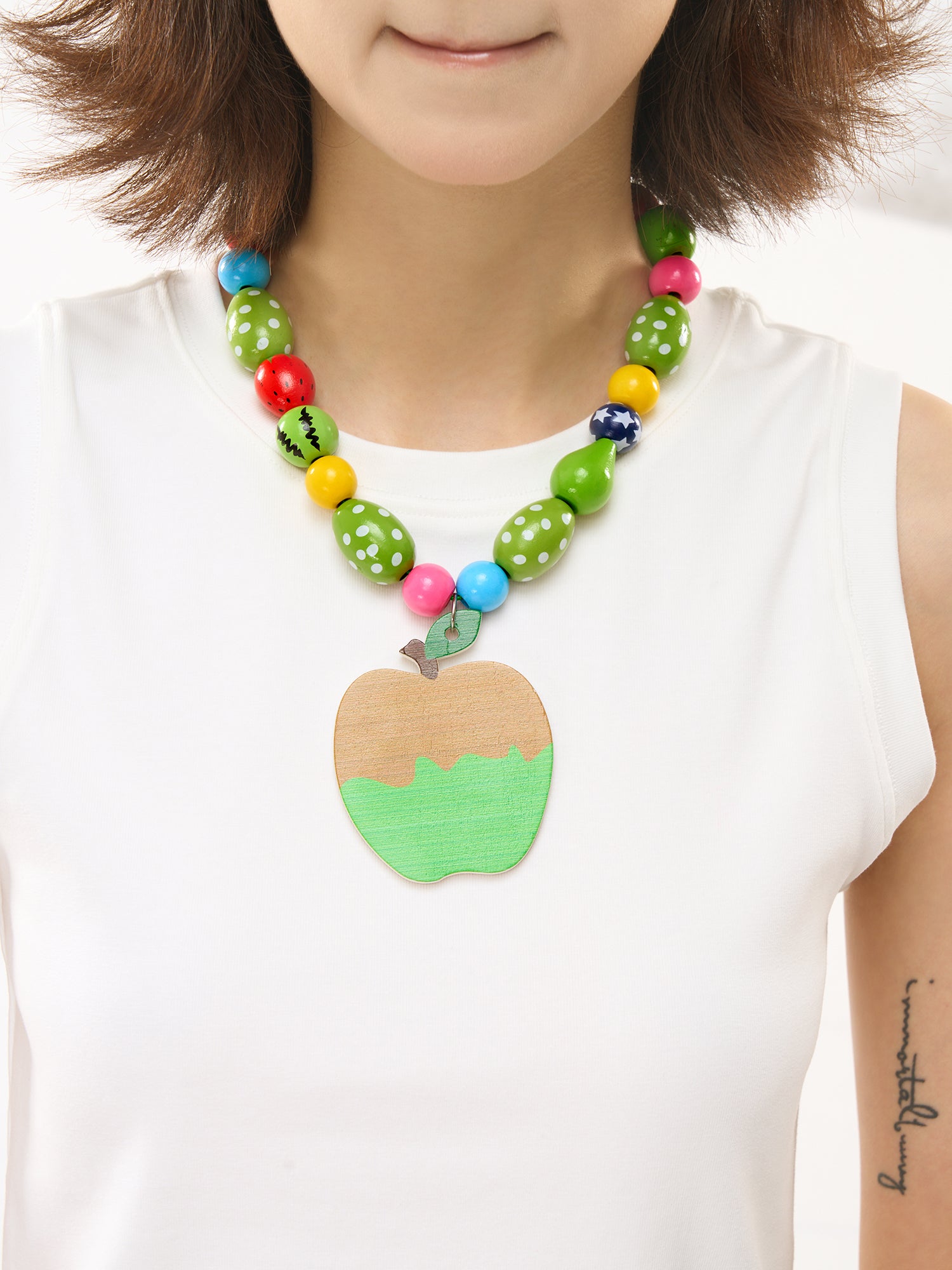 Decora Kei Fruit Apple Wood Bead Necklace – FRUITS by Land Decora