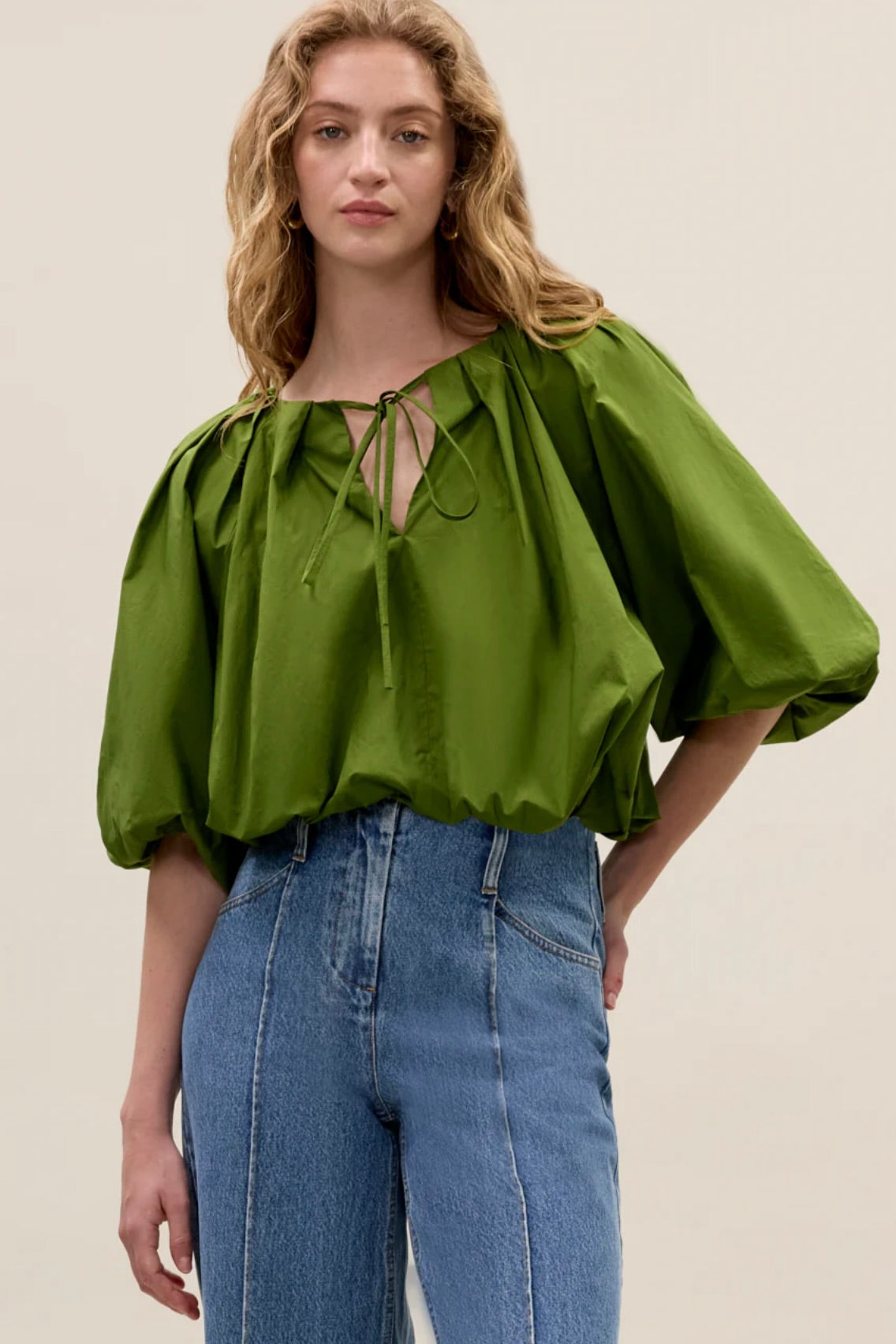 Yara Poplin Bubble Top in Meadow by Sierra Deene