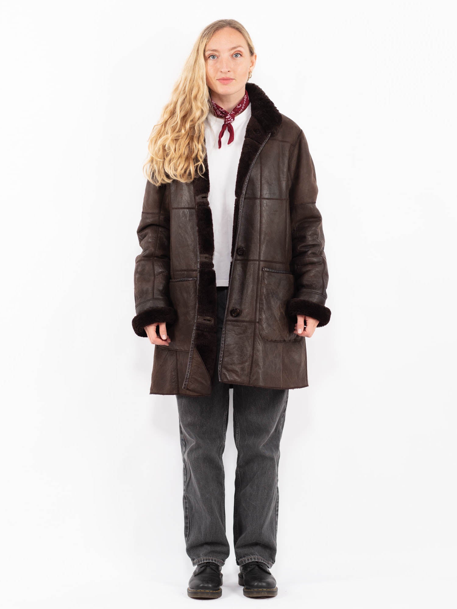 Vintage 90's Penny Lane Sheepskin Coat in Brown by Northern Grip