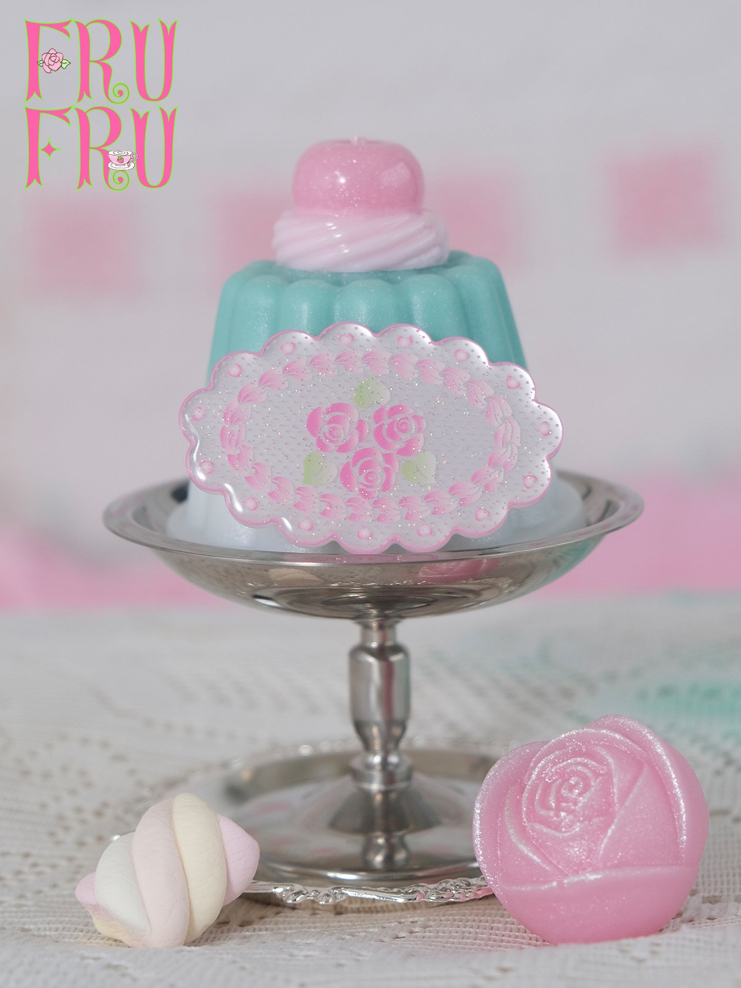 Kawaii Rose Cake Acrylic Hair Clip - frufru by Land Decora