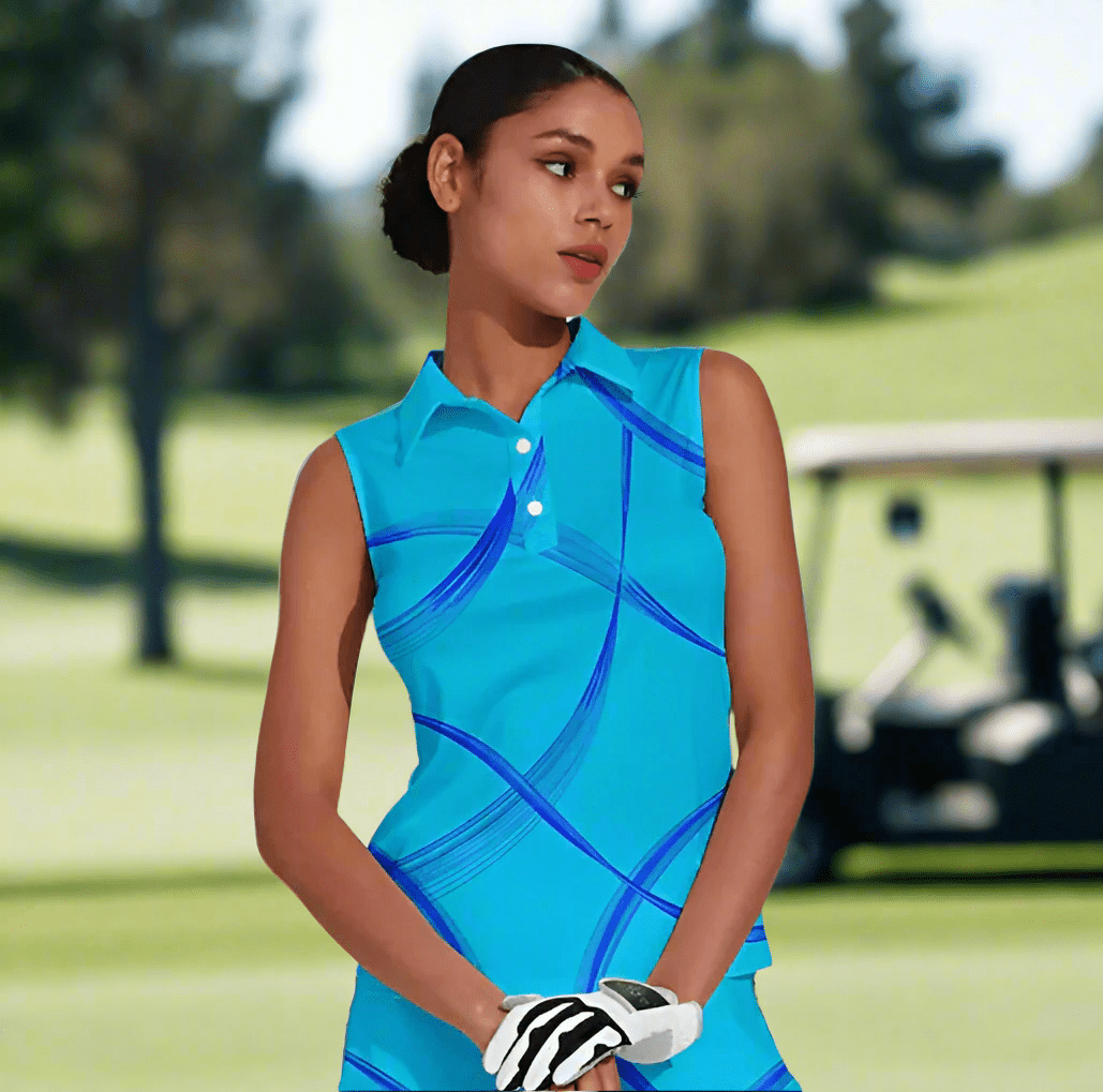 Blue Ribbon Sleeveless Polo by Putter Girl