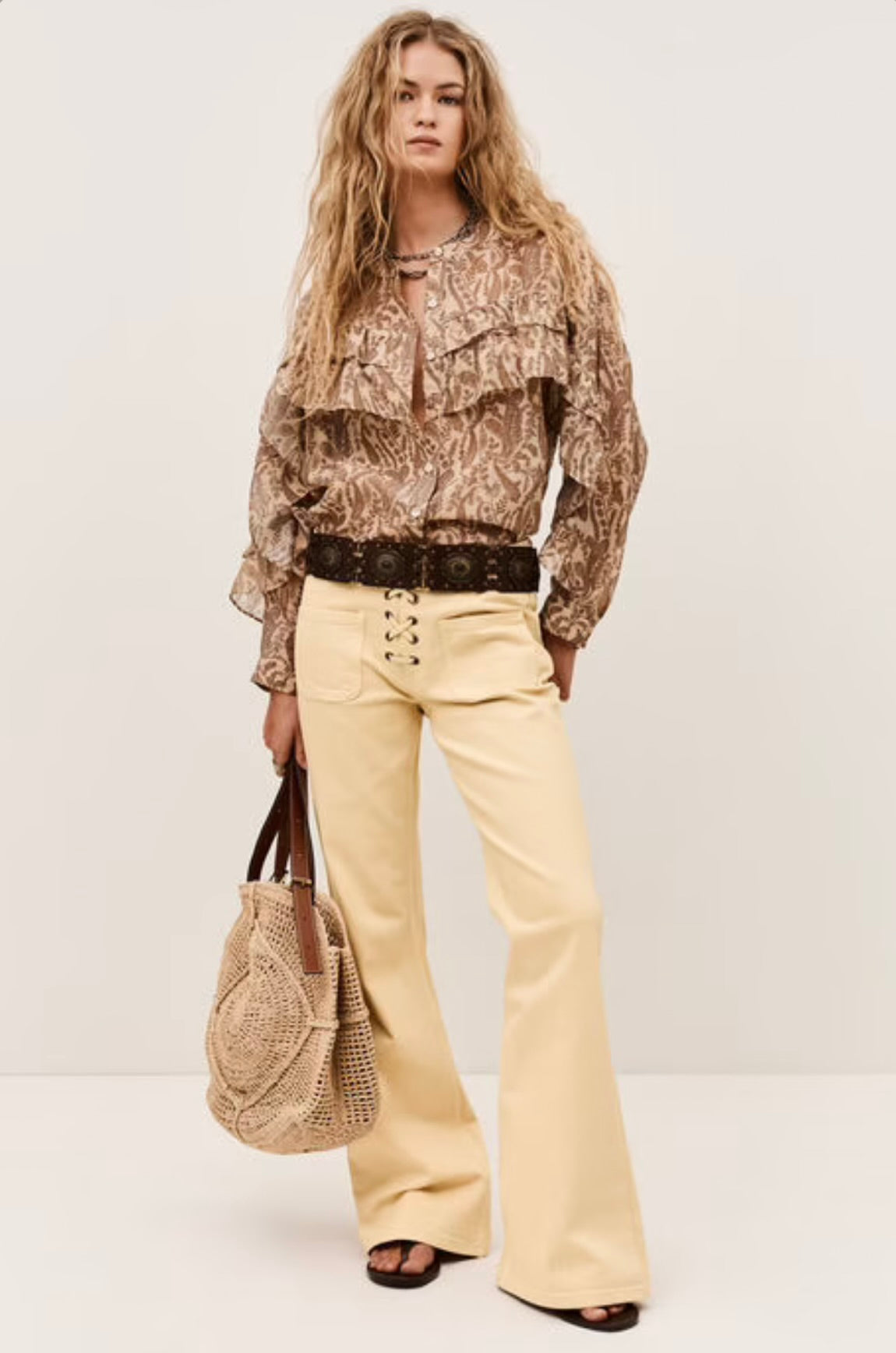 ba&sh Tunella Classic Ruffle Shirt by Sierra Deene