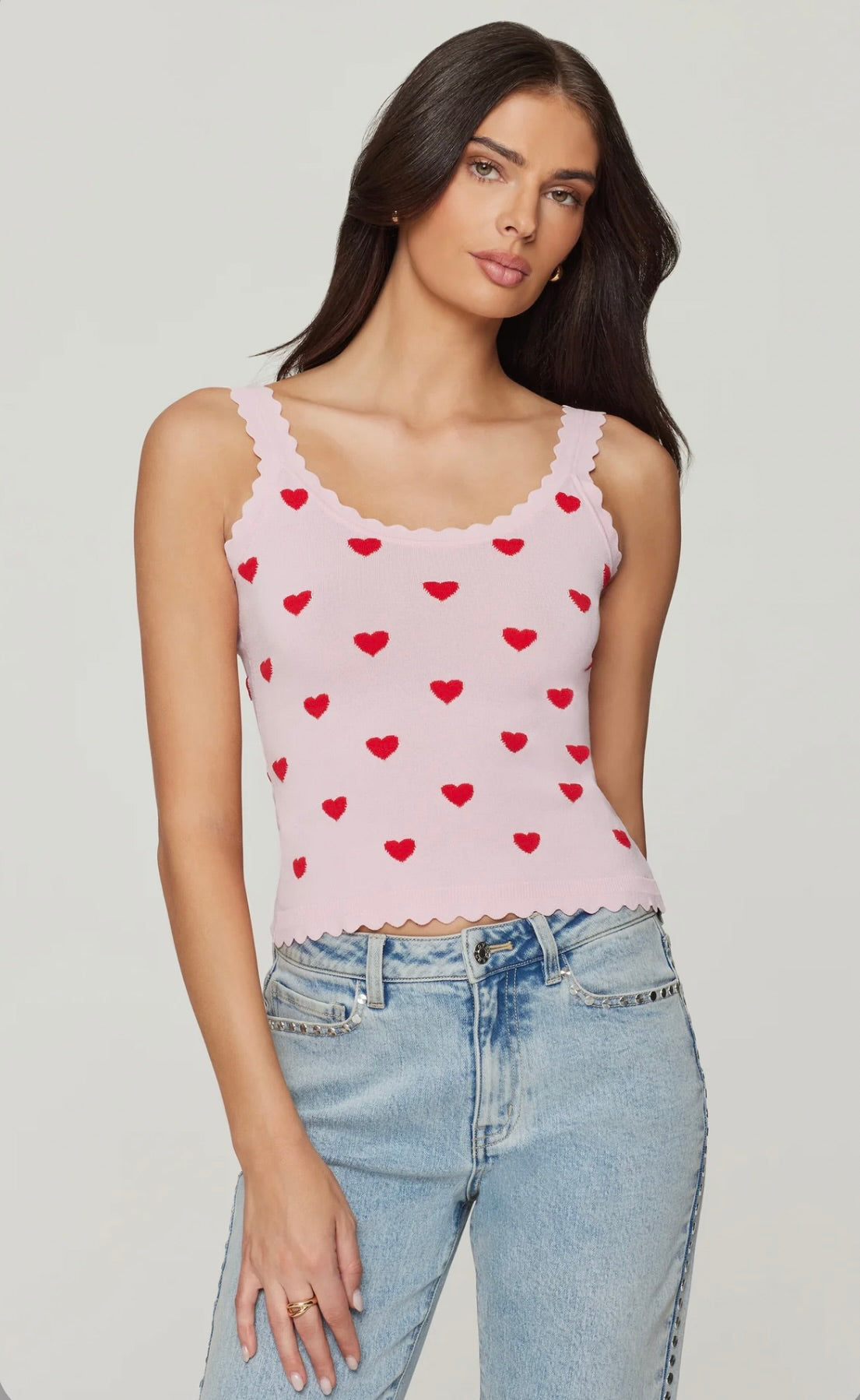 Generation Love Lottie Heart Intarsia Strap Tank by Sierra Deene