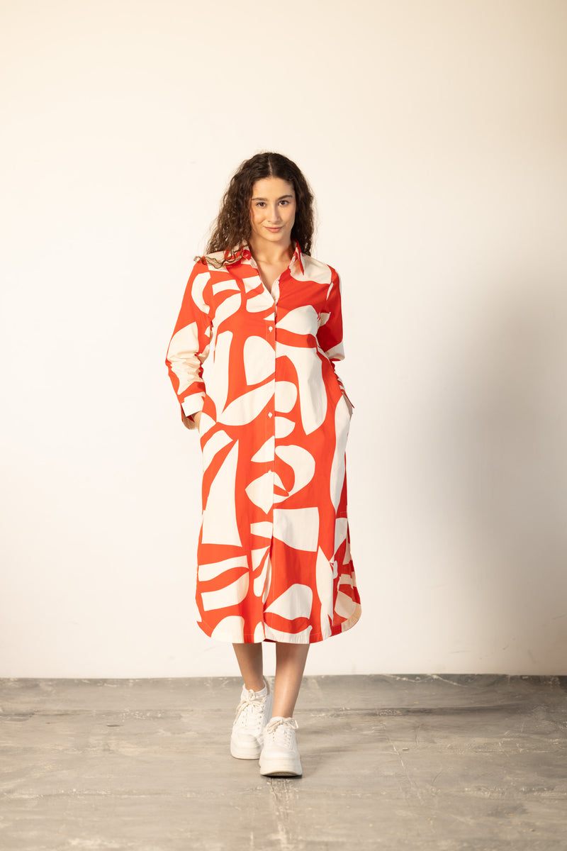 SCARLET SHARDS LIZ DRESS by Maude Vivante