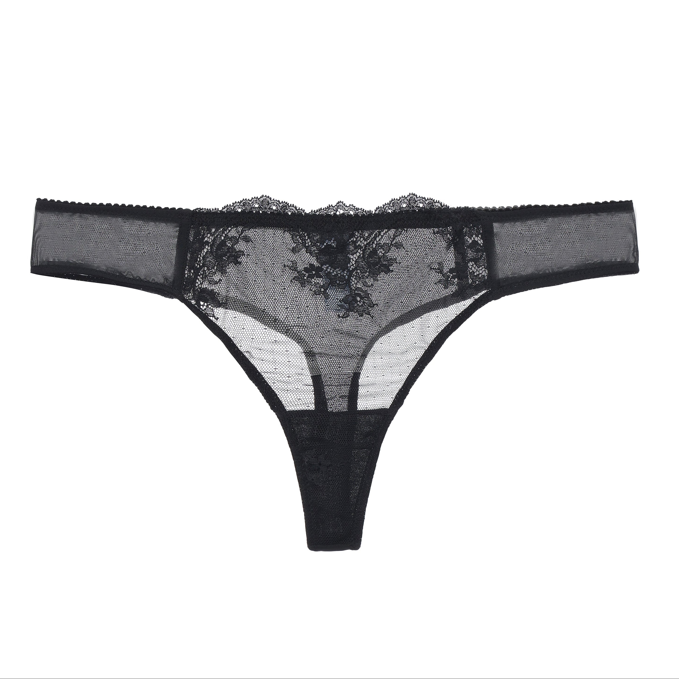 Kim Stretch Lace & Mesh Thong | Amour d'Agnette Lingerie by Amour d'Agnette