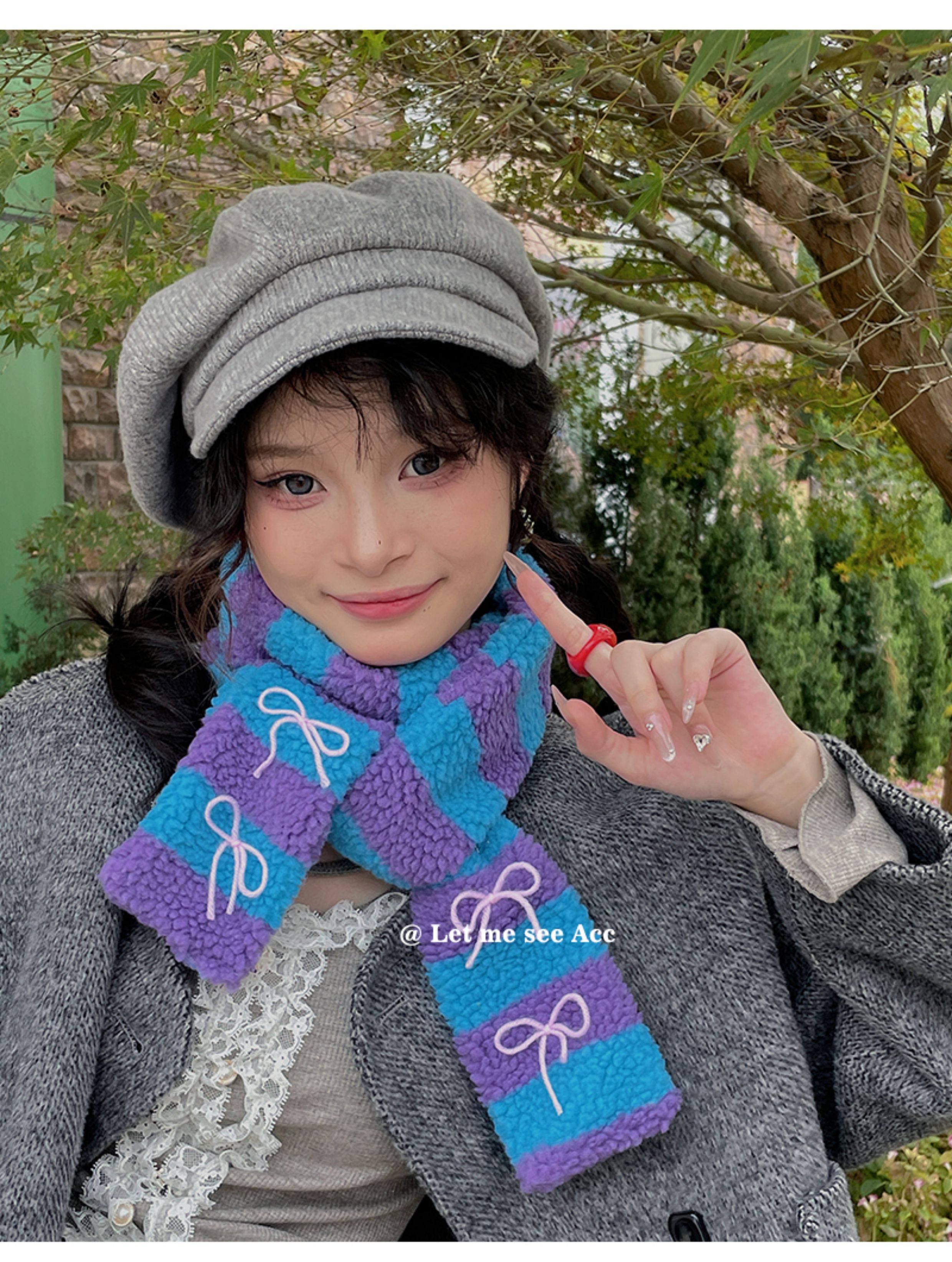 Kawaii Colorblock Lamb Scarf - LET ME SEE by Land Decora