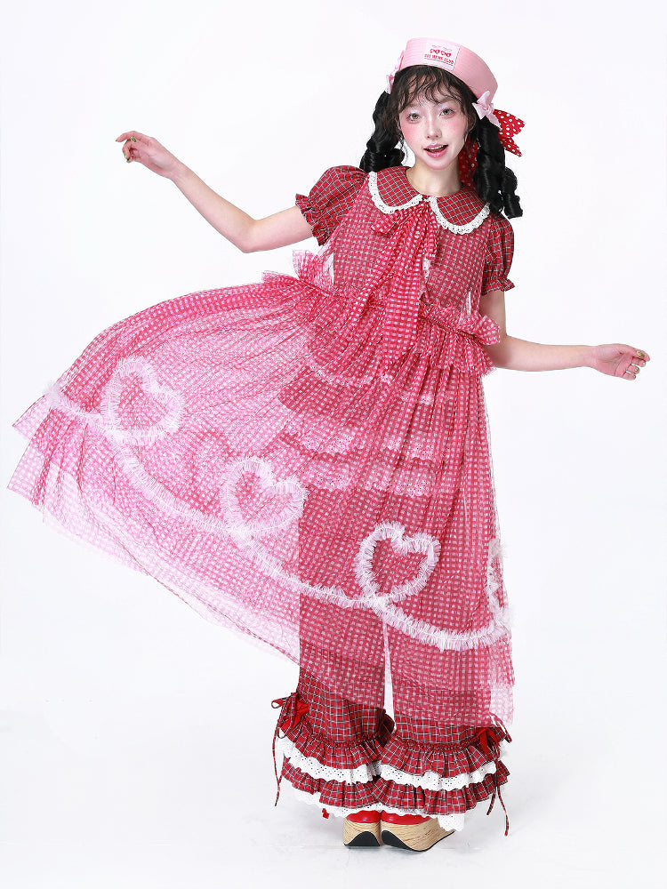 Showa Retro Mesh Overlay Dress Sheer Layer Vintage Kawaii - SOS MEME CLUB by Land Decora