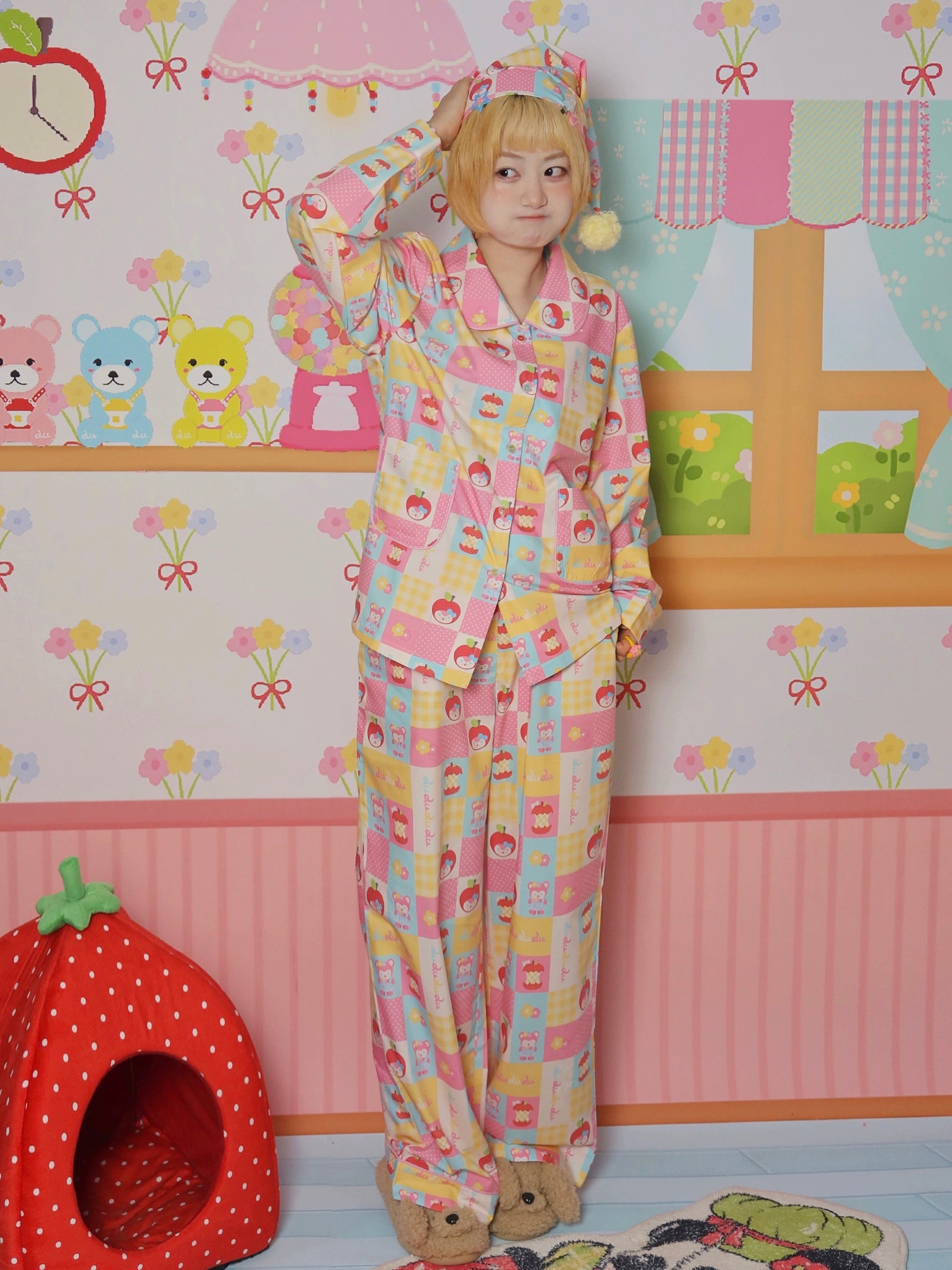 LULULULU Apple Mouse Modal Pajama Set - Kawaii Cozy Sleepwear by Land Decora
