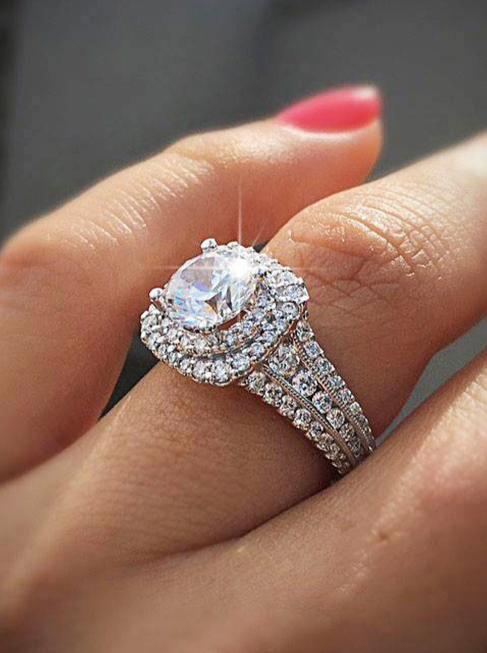 SERENA DOUBLE HALO RING by RAËLIV