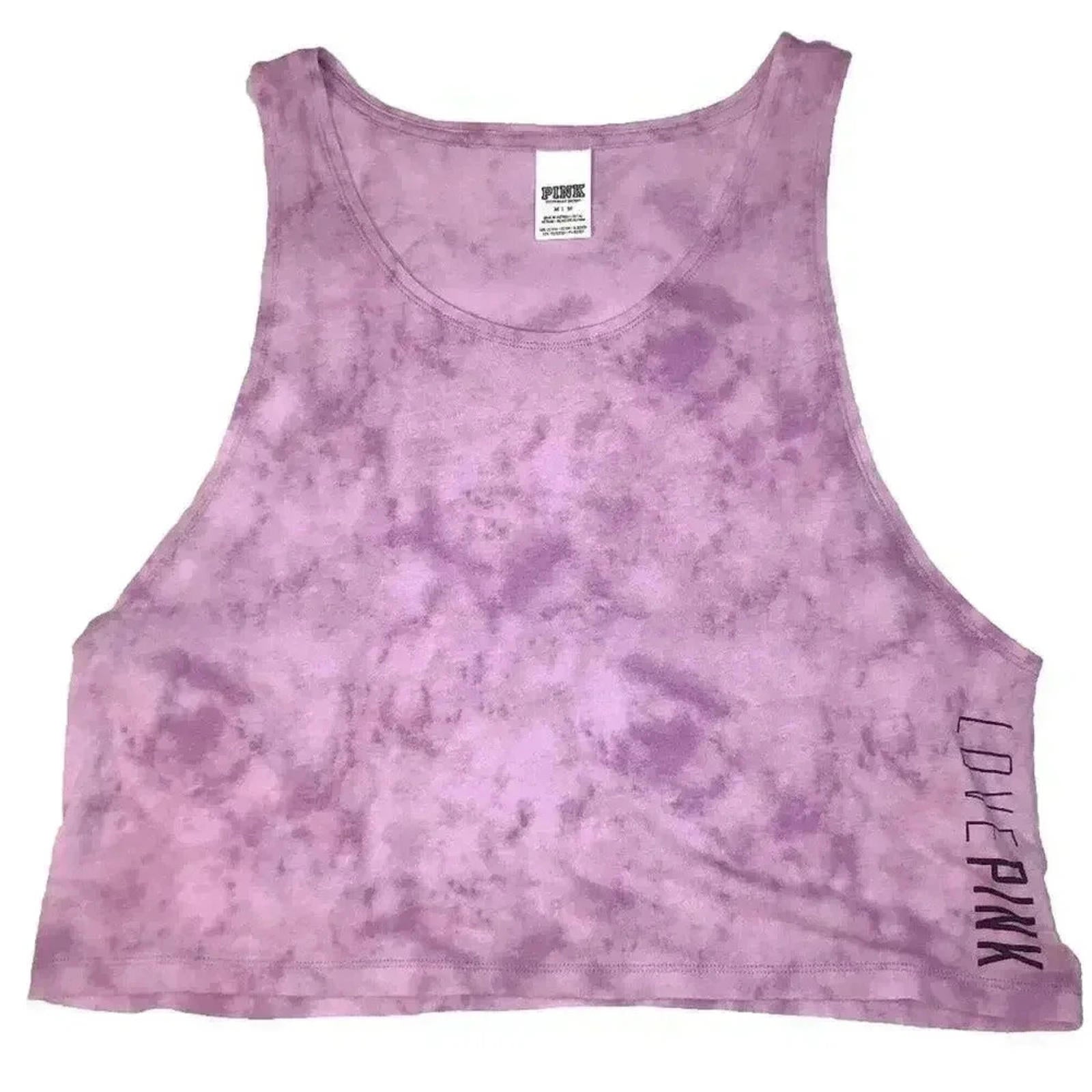 VS PINK Victoria's Secret Purple Tie Dye Cropped Tank Women's Size M by Hot Girl Secondhand