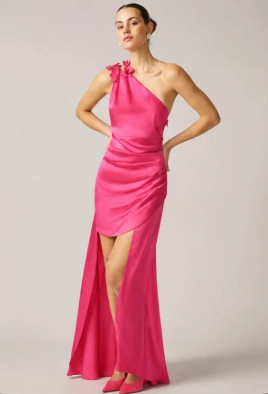 Elliatt Erielle 3D Floral Asymmetrical Gown by Sierra Deene